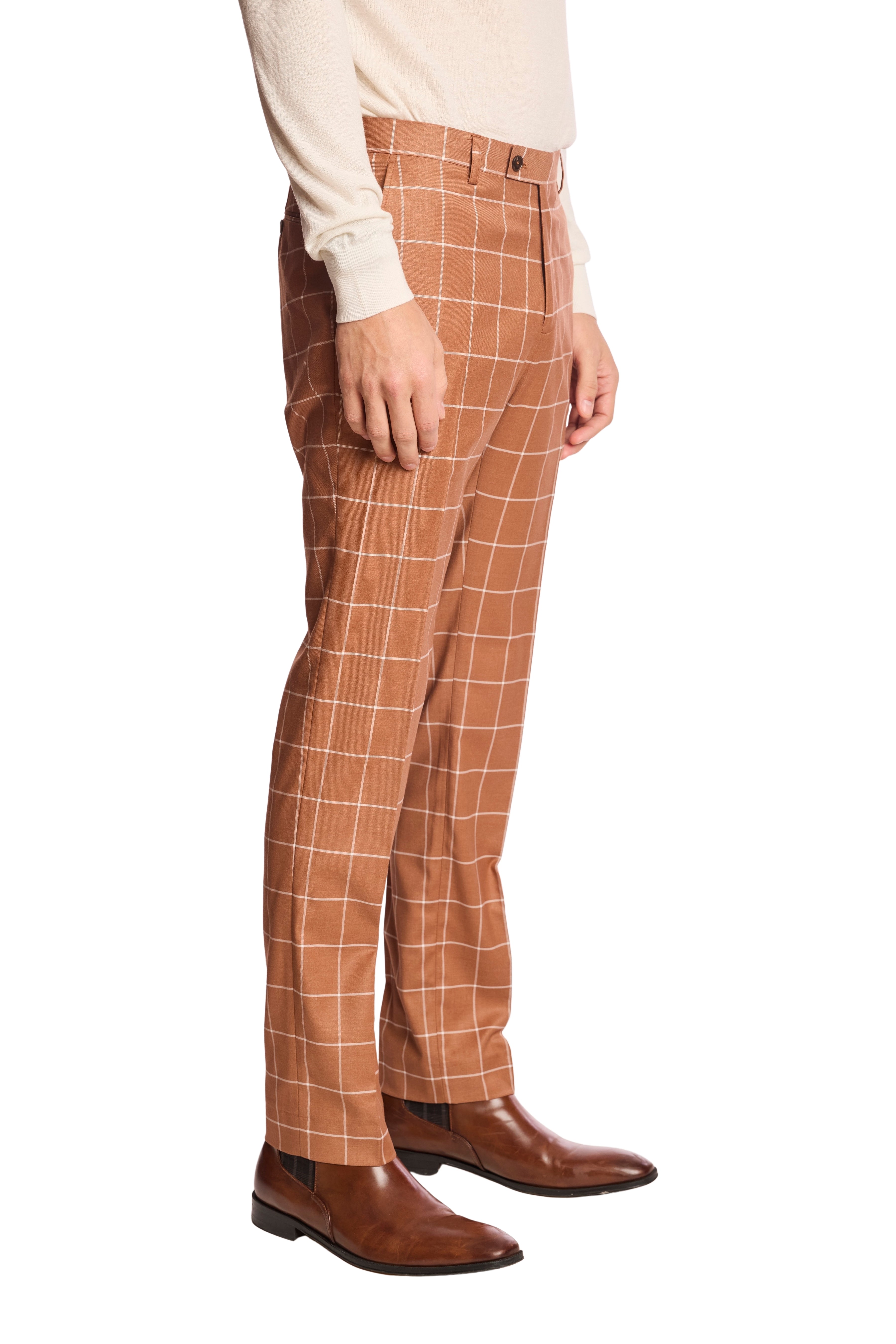 Downing pants - slim - Pumpkin Spice Windowpane