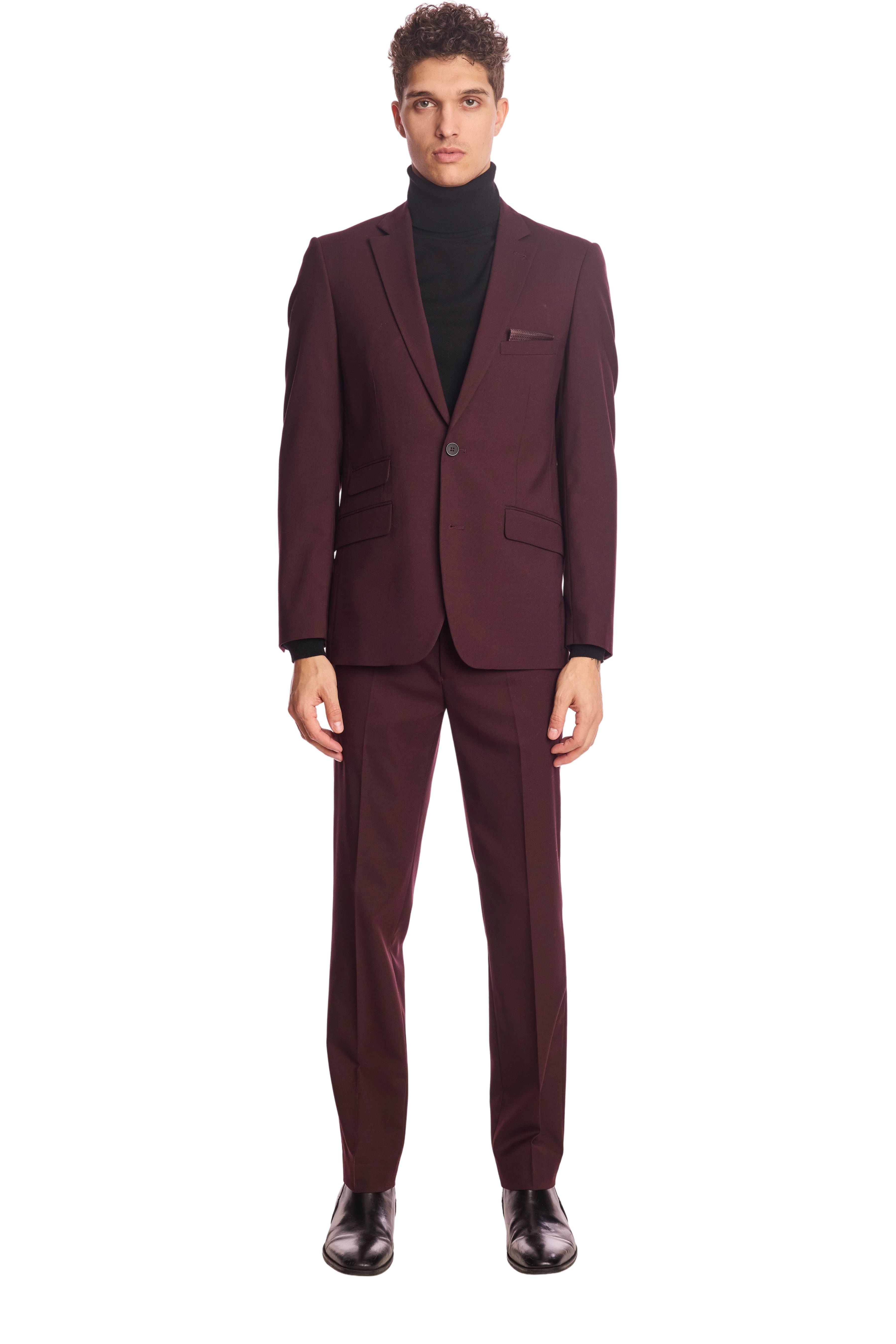 Downing pants - slim - Burgundy Winter Wine