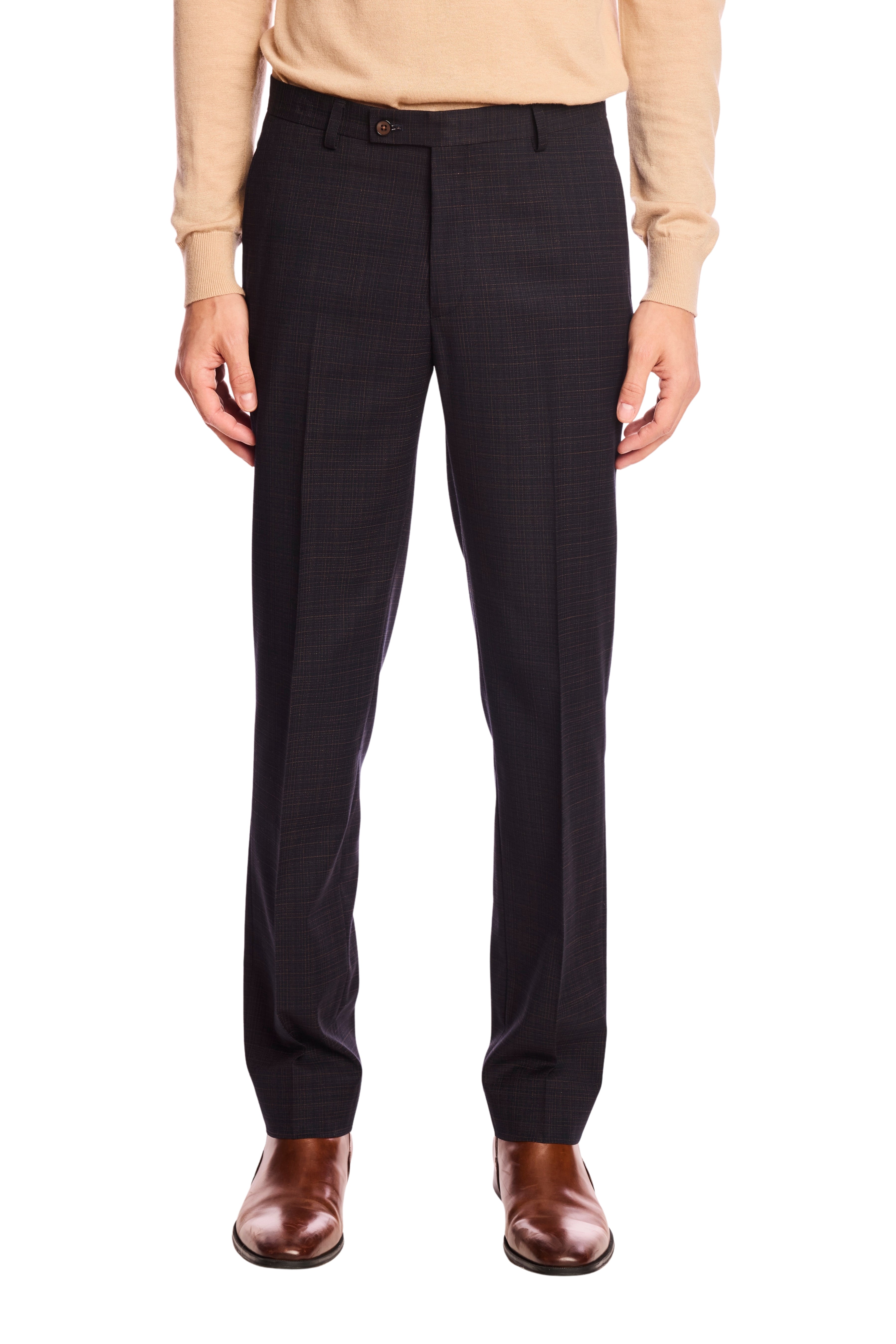 Downing pants - slim - Blue Camel Grid