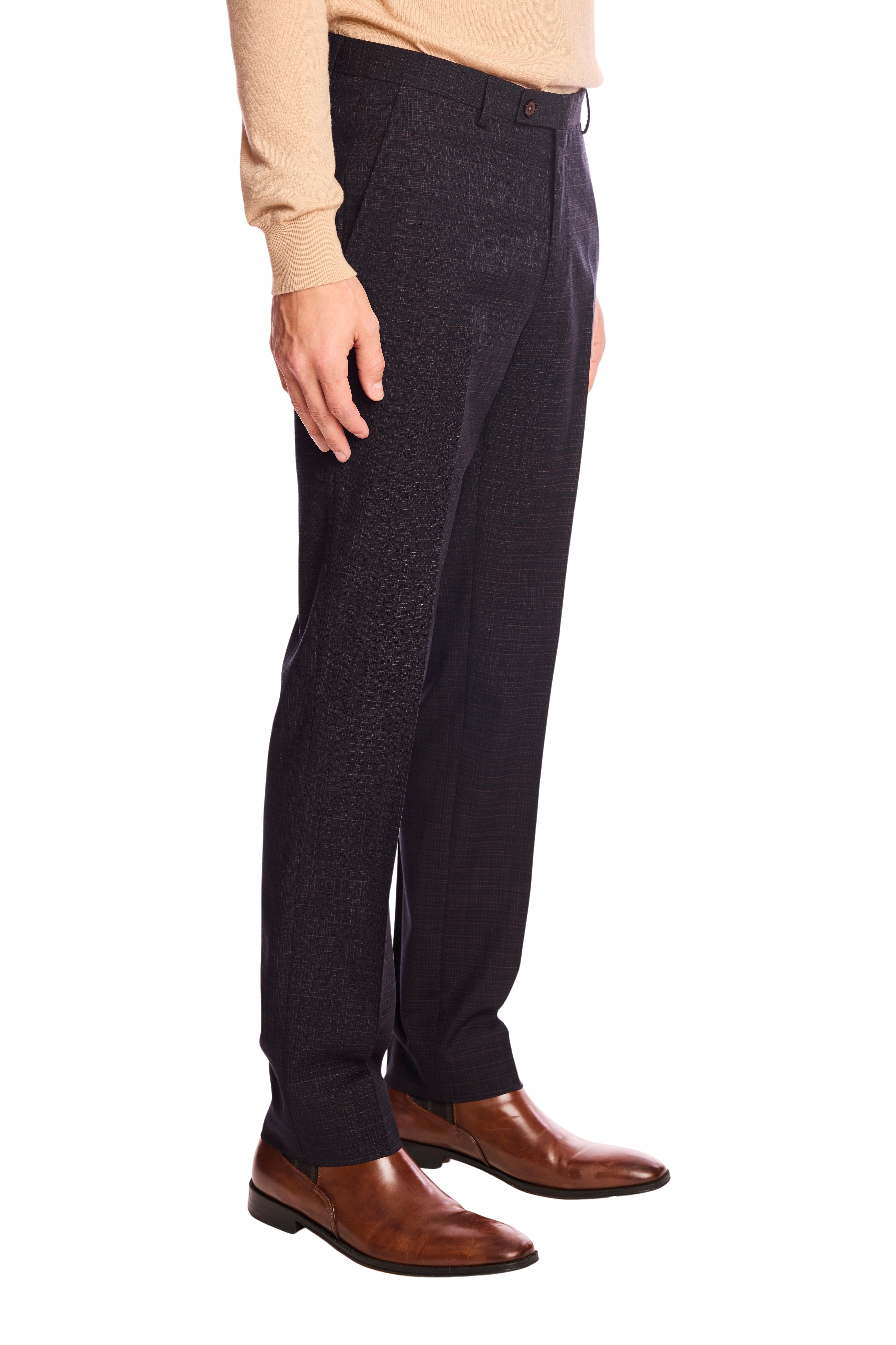 Downing pants - slim - Blue Camel Grid