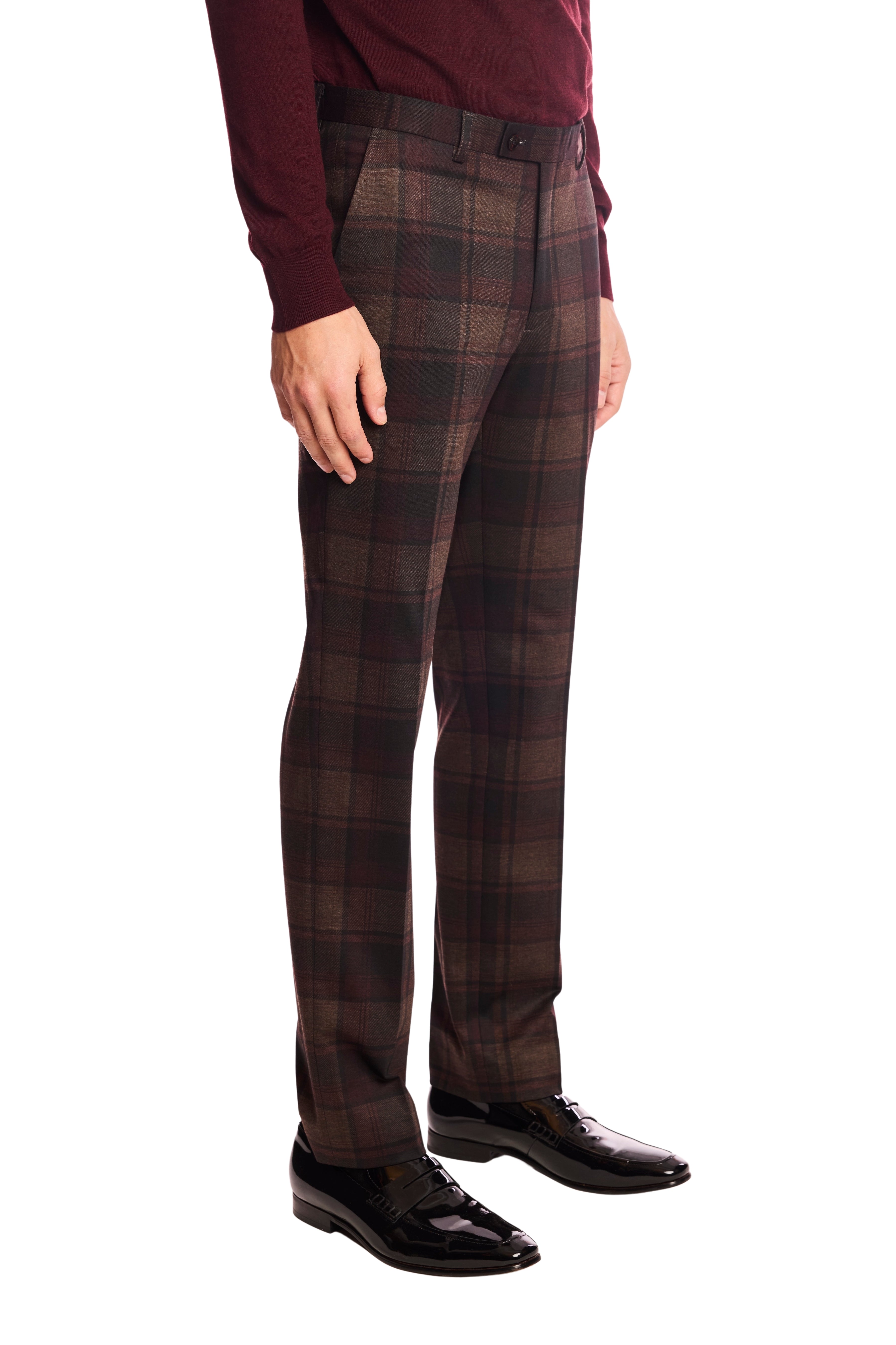 Downing pants - slim - Boysenberry Plaid