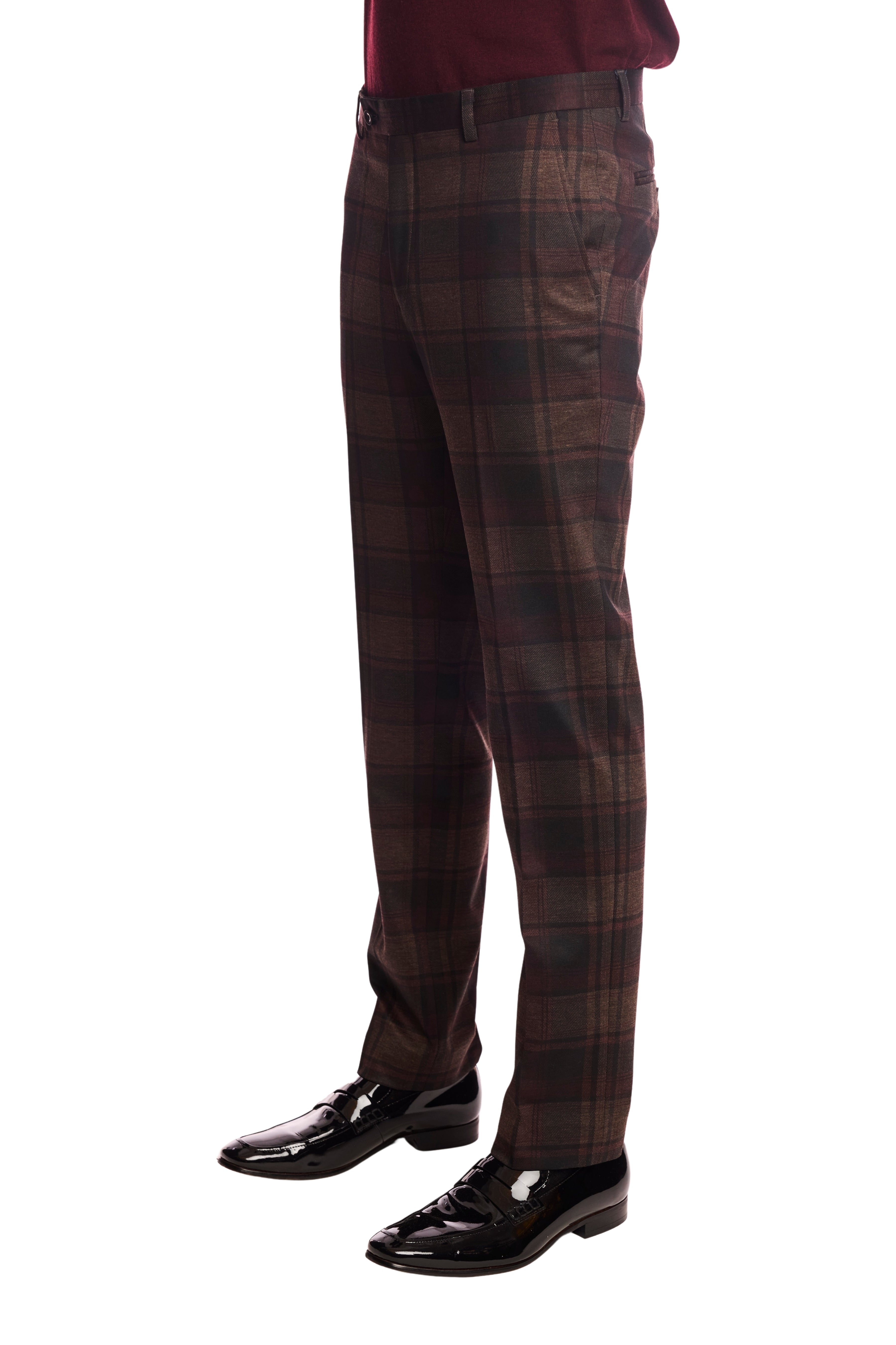 Downing pants - slim - Boysenberry Plaid