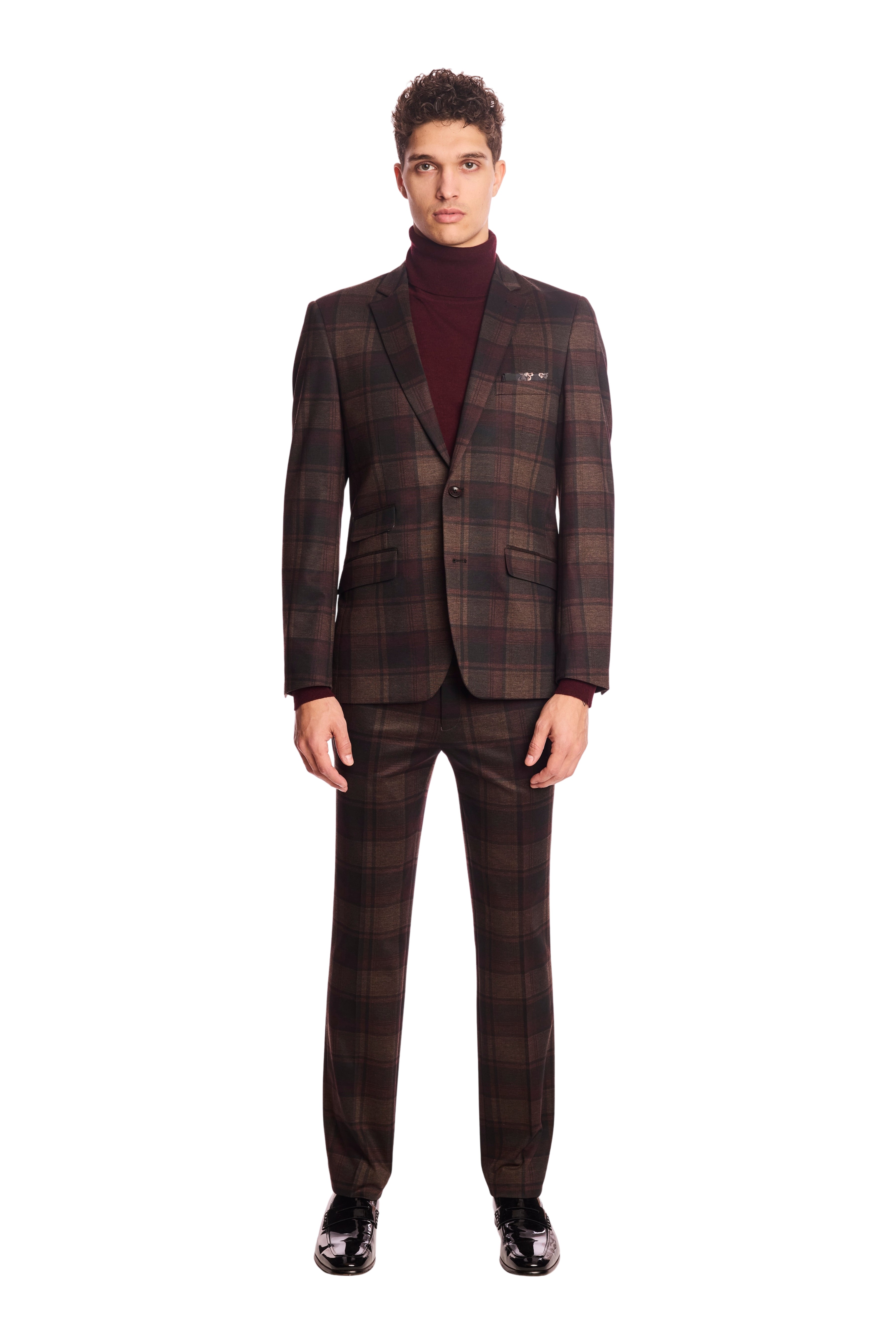 Downing pants - slim - Boysenberry Plaid
