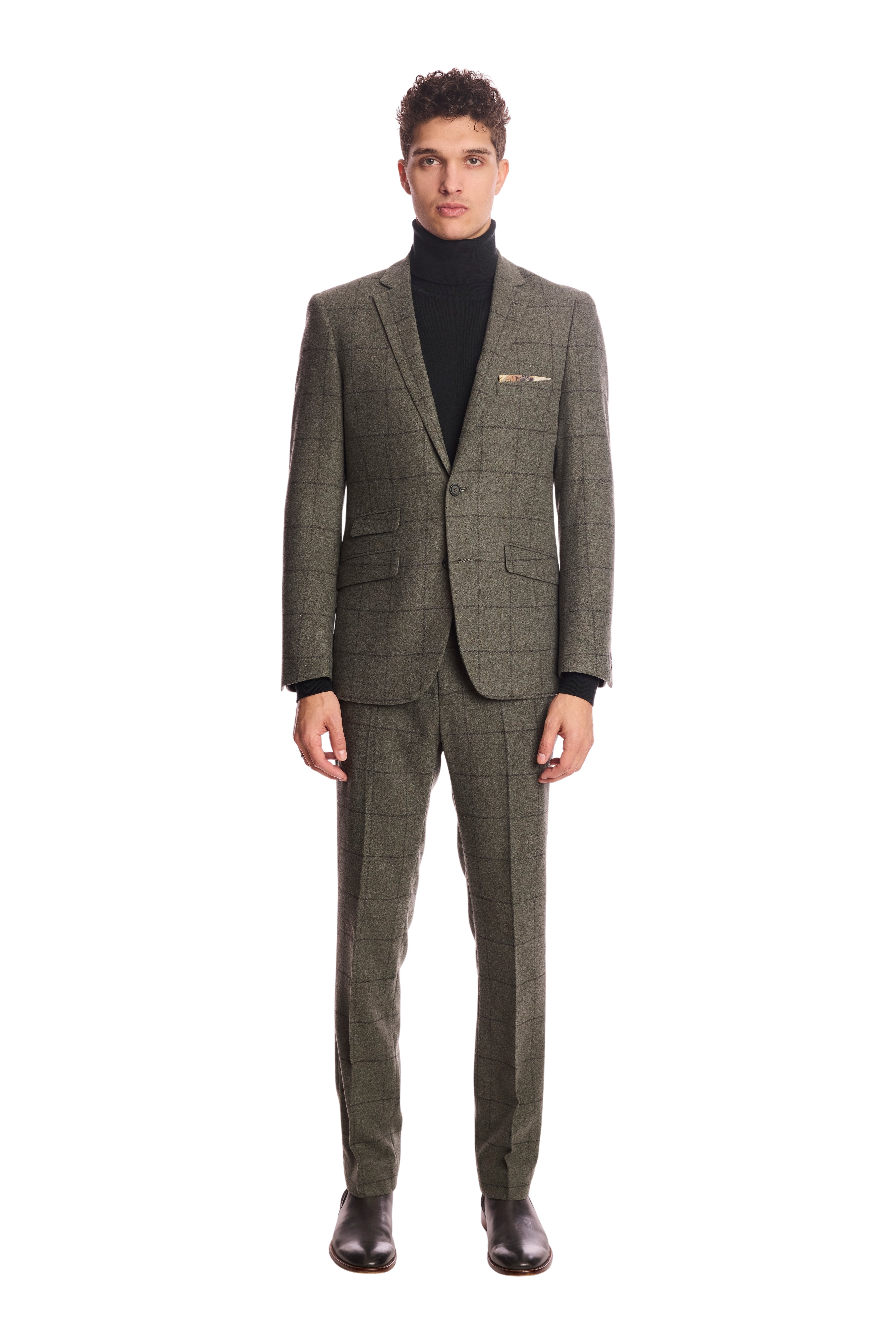 Downing pants - slim - Sage Windowpane