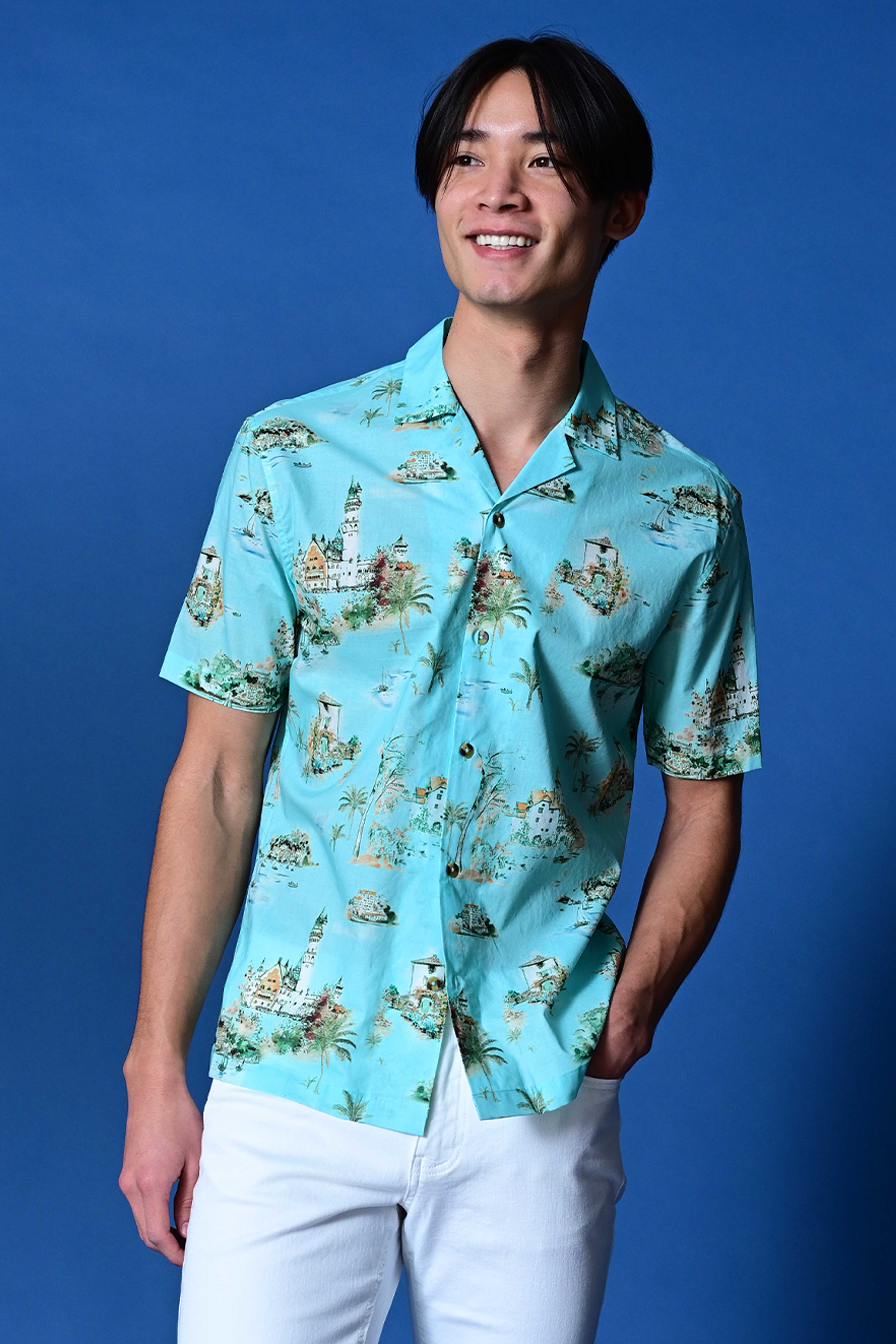 Camp Collar Shirt - Green Summer Island