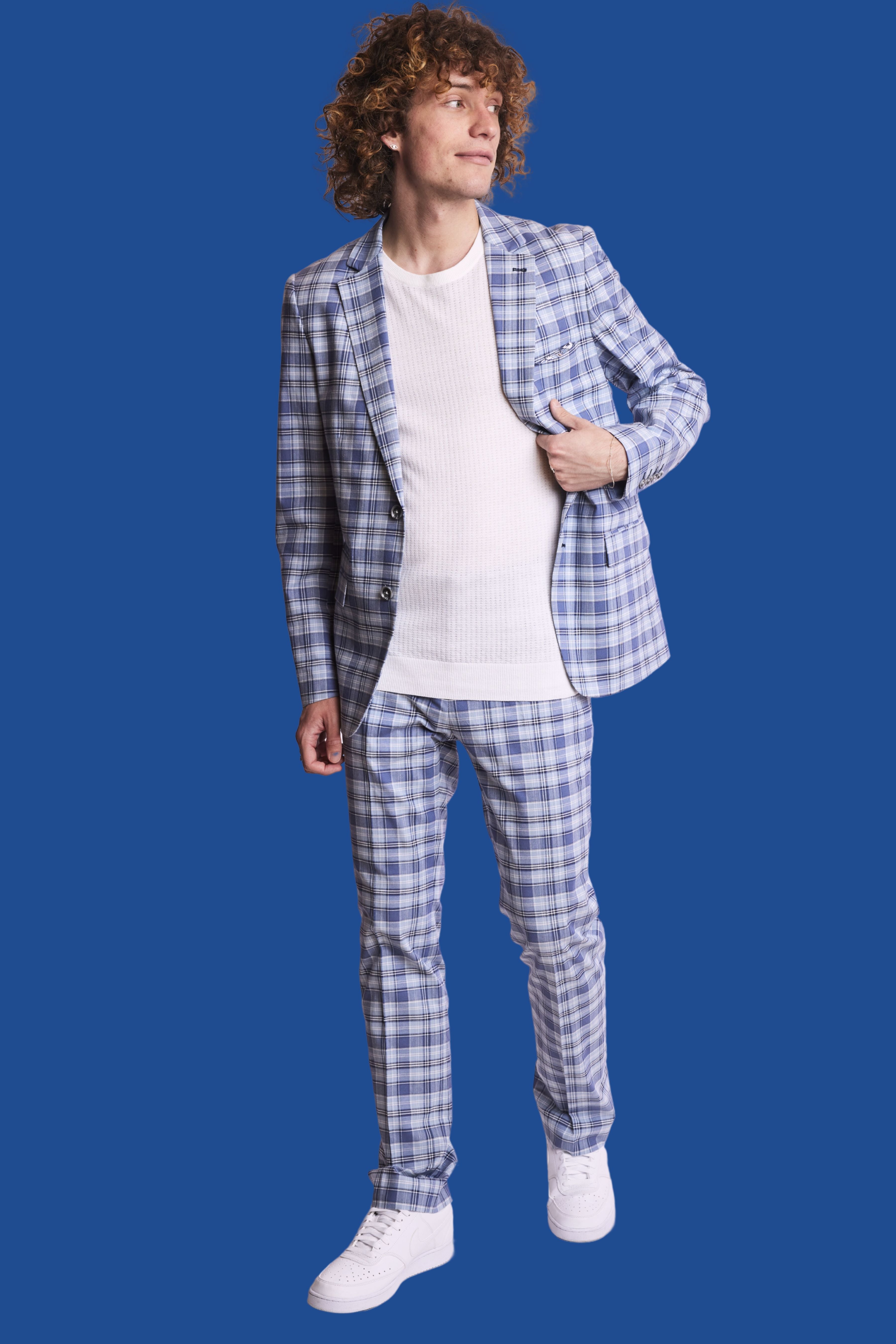 Dover Notch Jacket - slim - Blue Madras Check