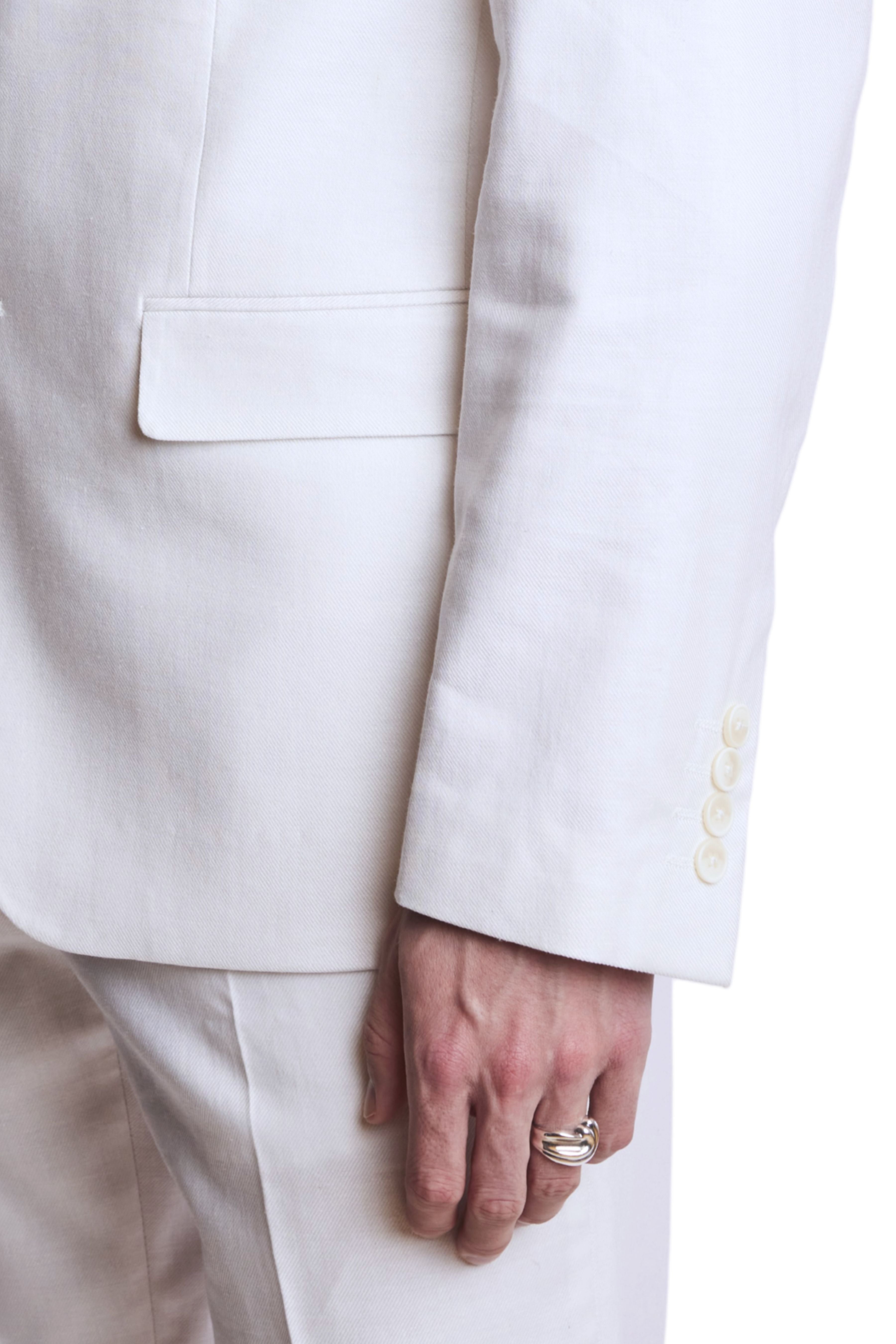 Dover Notch Jacket - slim - White Linen