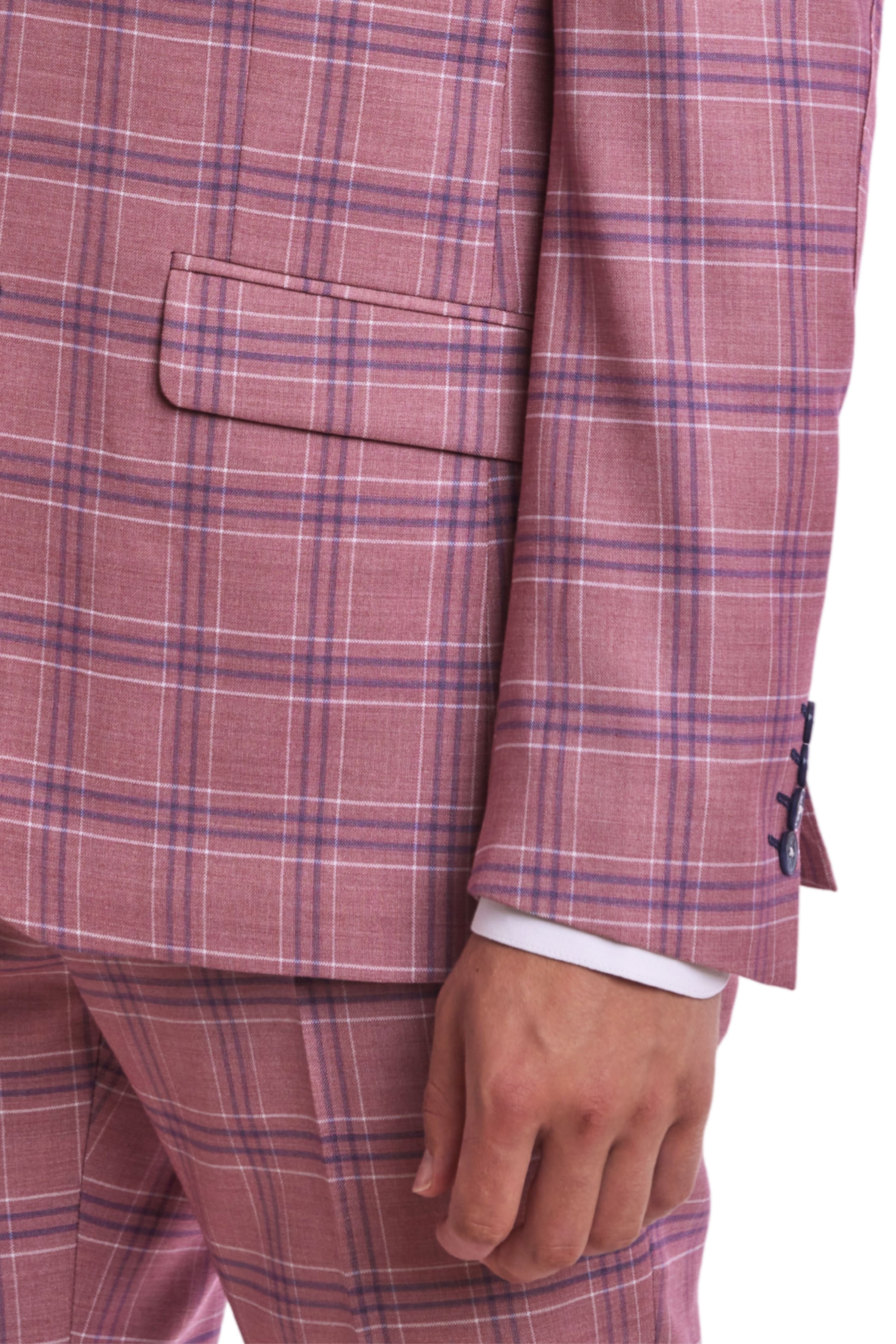 Ashton Peak Jacket - slim - Pink Blue White Check