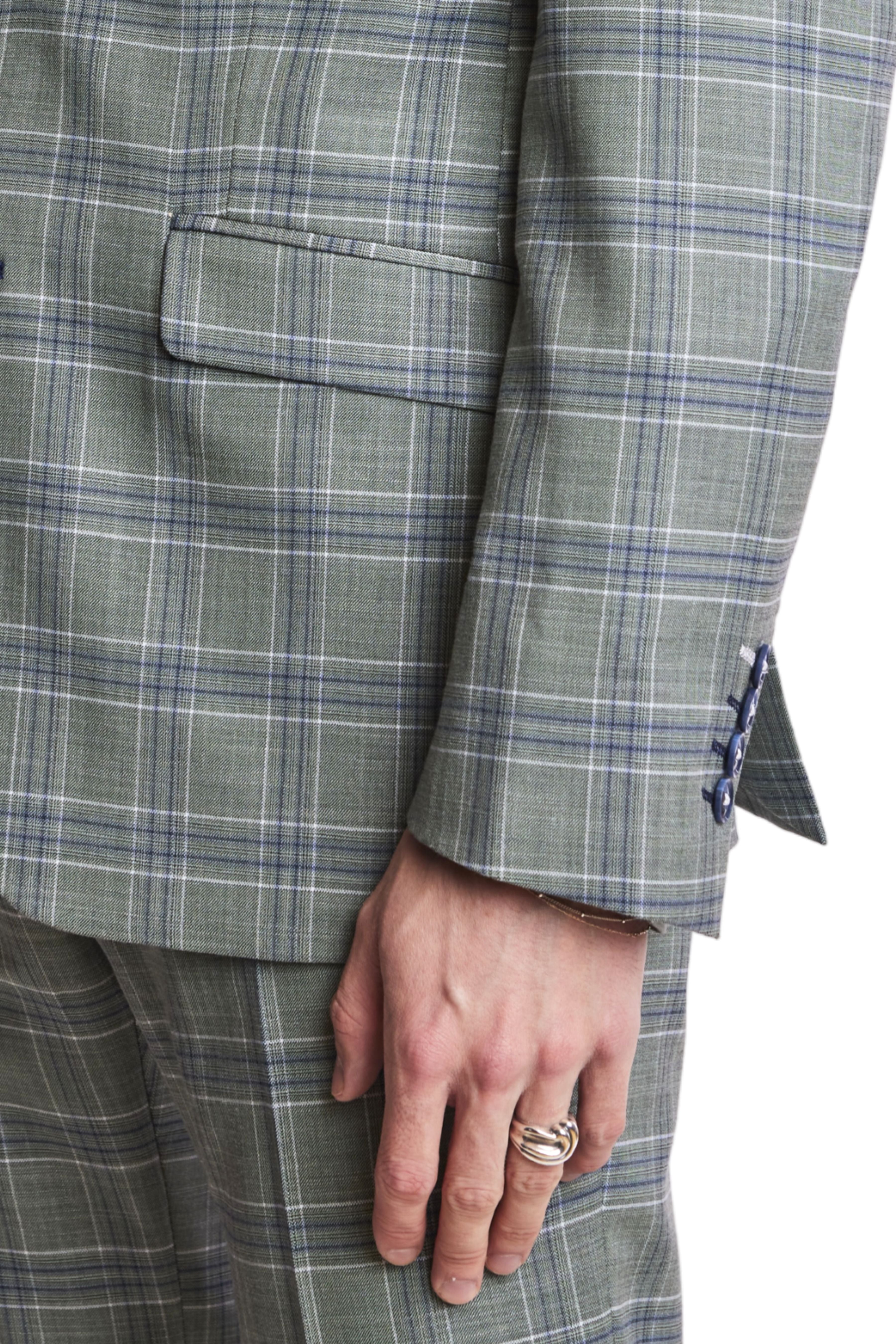 Dover Notch Jacket  - slim - Green Blue White Check