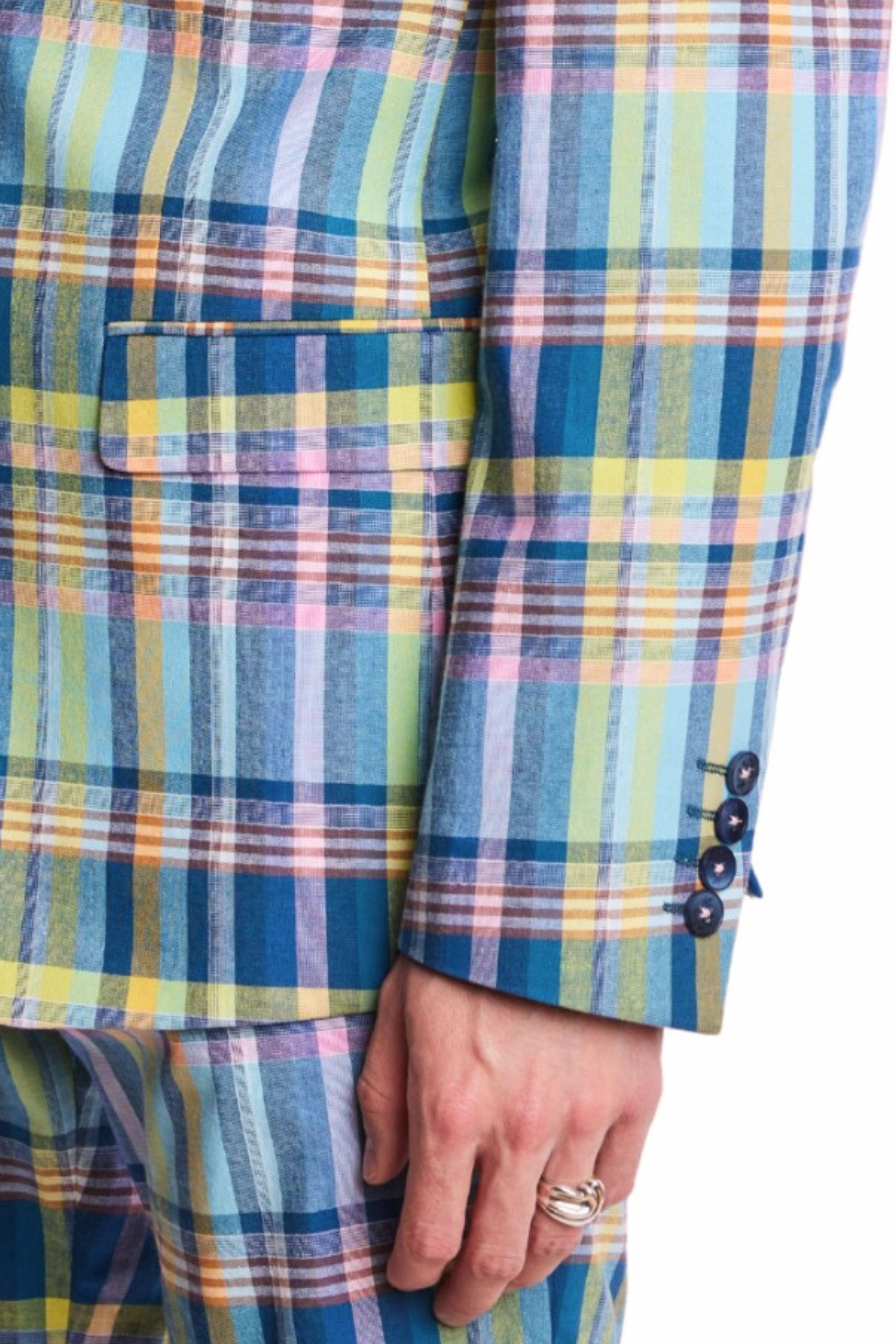 Dover Notch Jacket - slim - Pink Yellow Madras