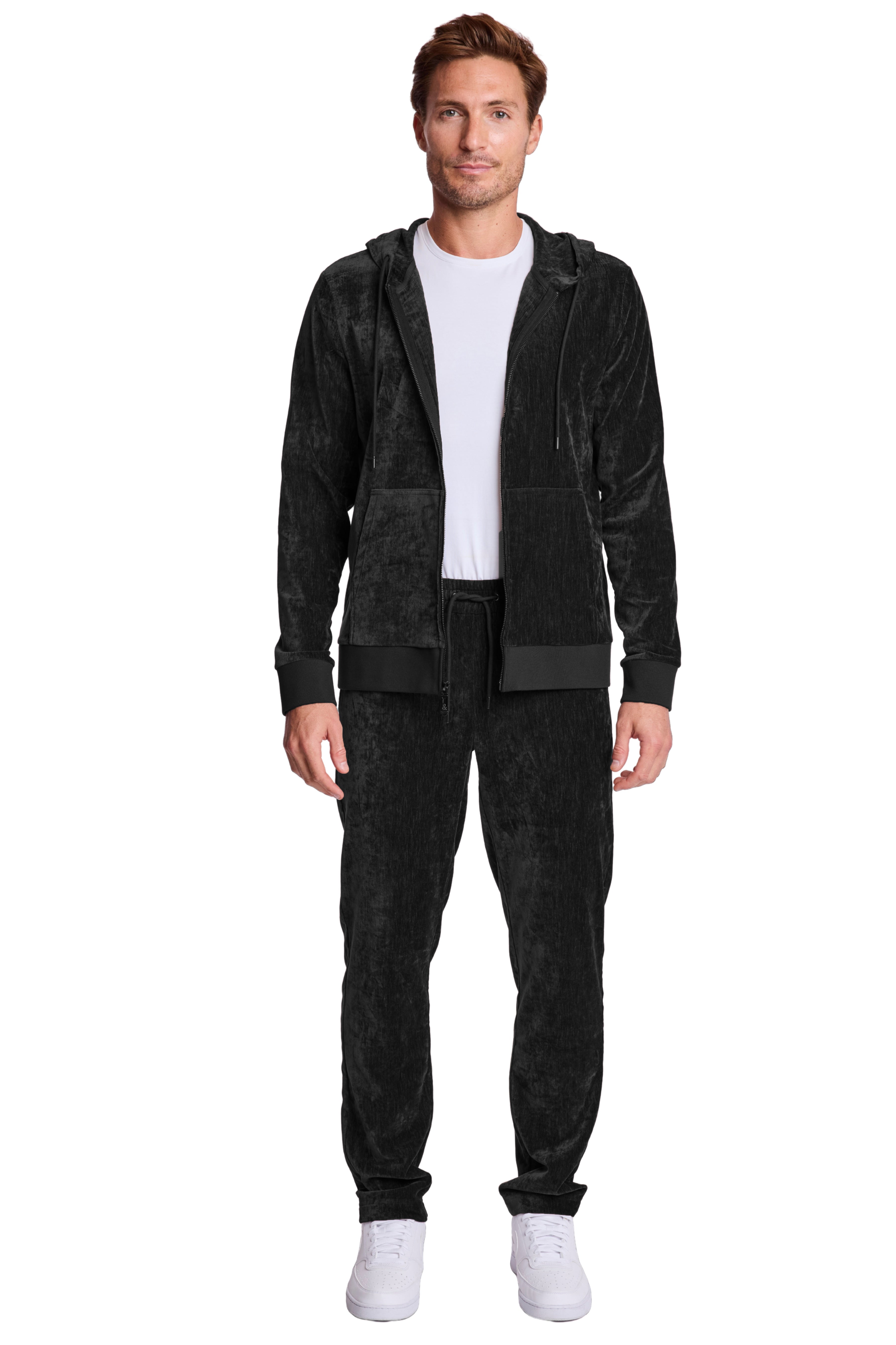 Velvet Zip-Up Hoody - Black Velvet