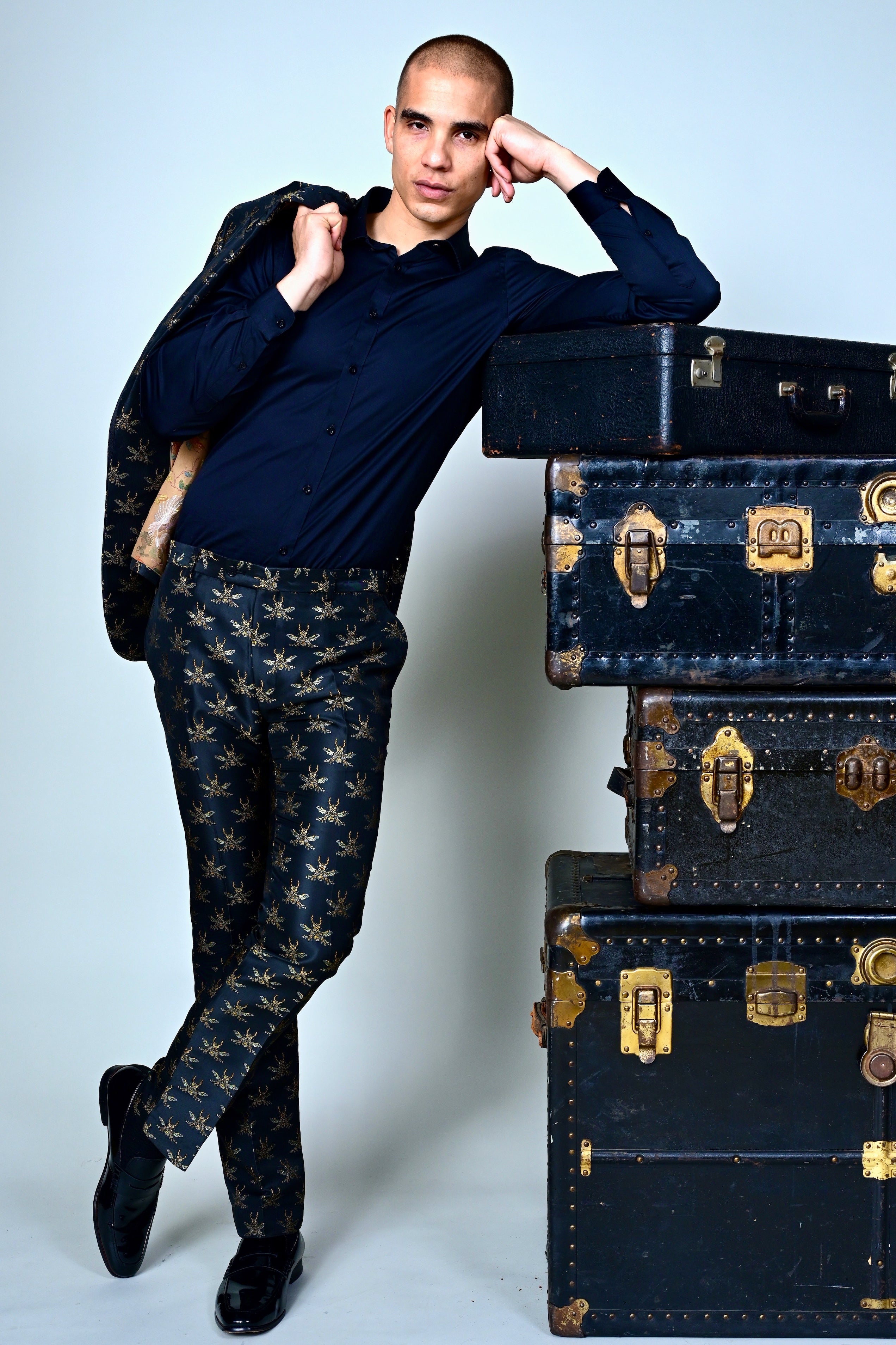 Sloane Tux Pants  - slim - Black Bees