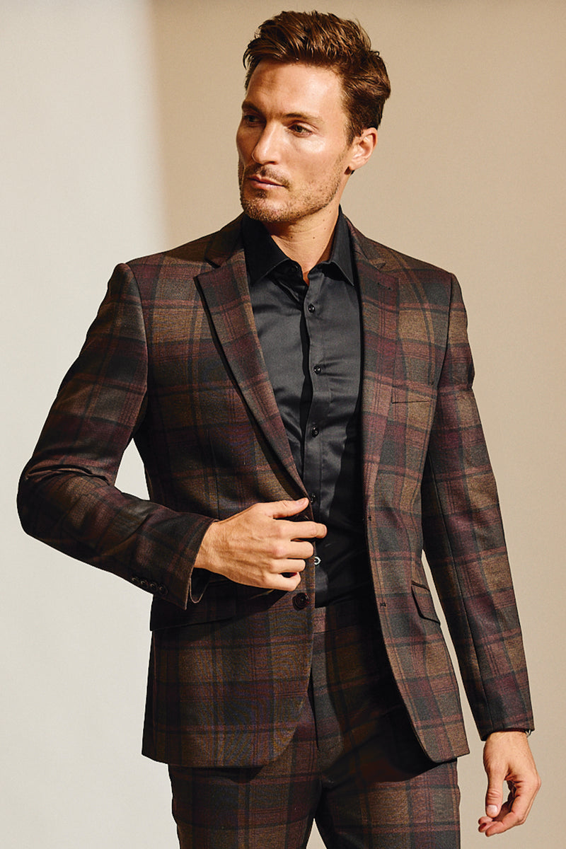 Dover Notch Jacket - slim - Boysenberry Plaid – Paisley & Gray