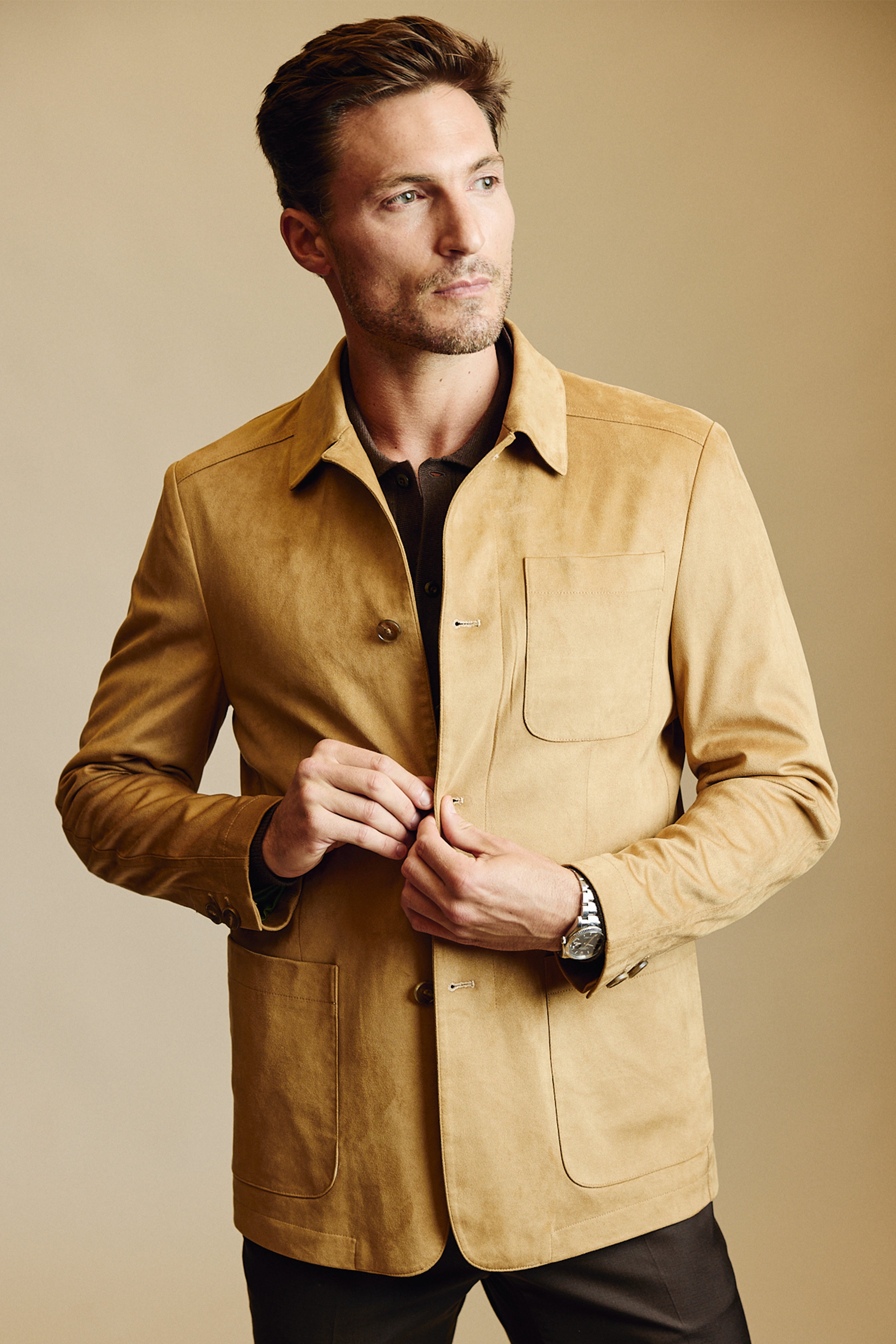 New City Button Up Jacket - Chamois Microsuede