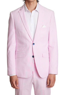  Dover Notch Jacket - slim - Pink Wht Seersucker Stripes