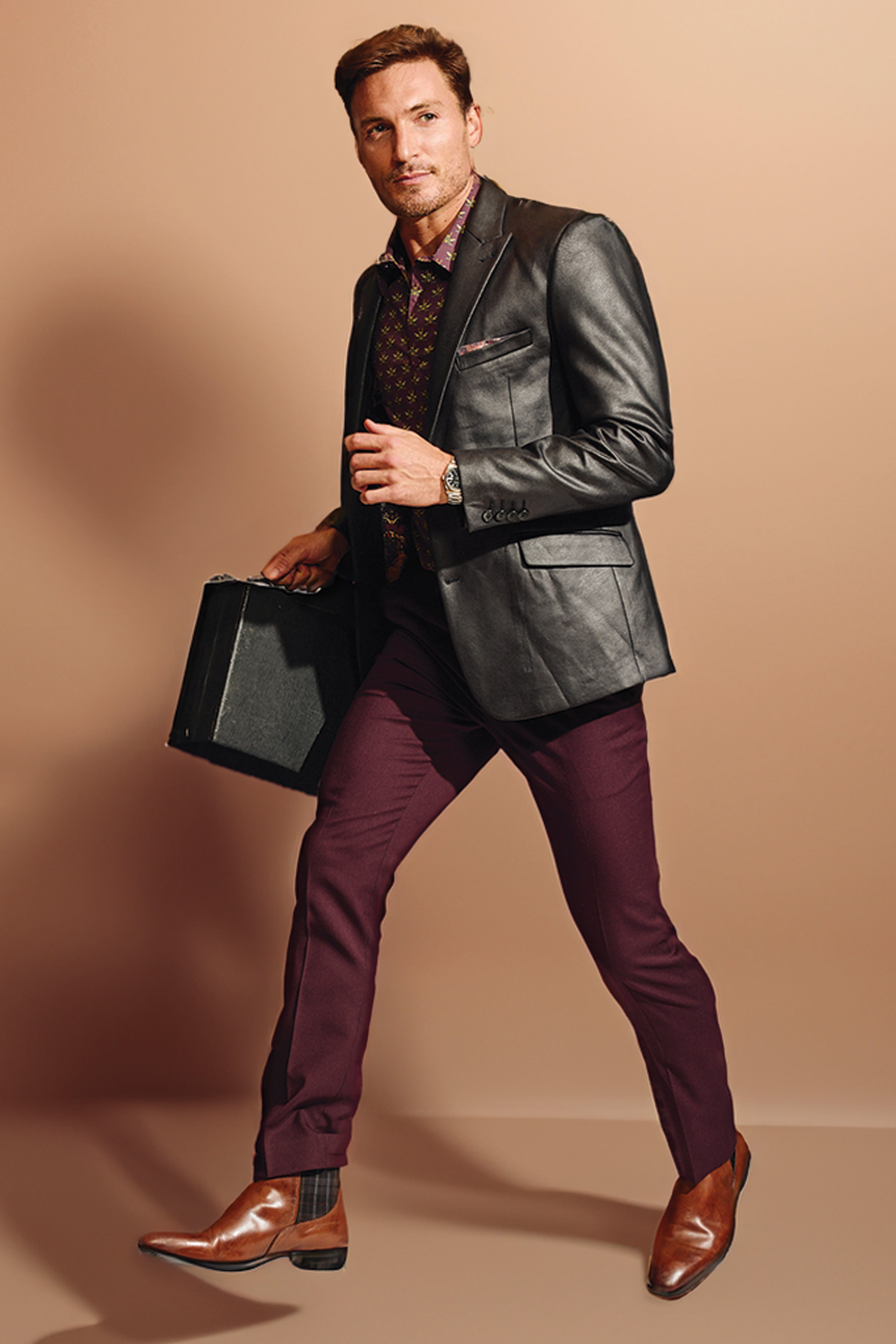 Peak Sports Jacket - Black Vegan Leather