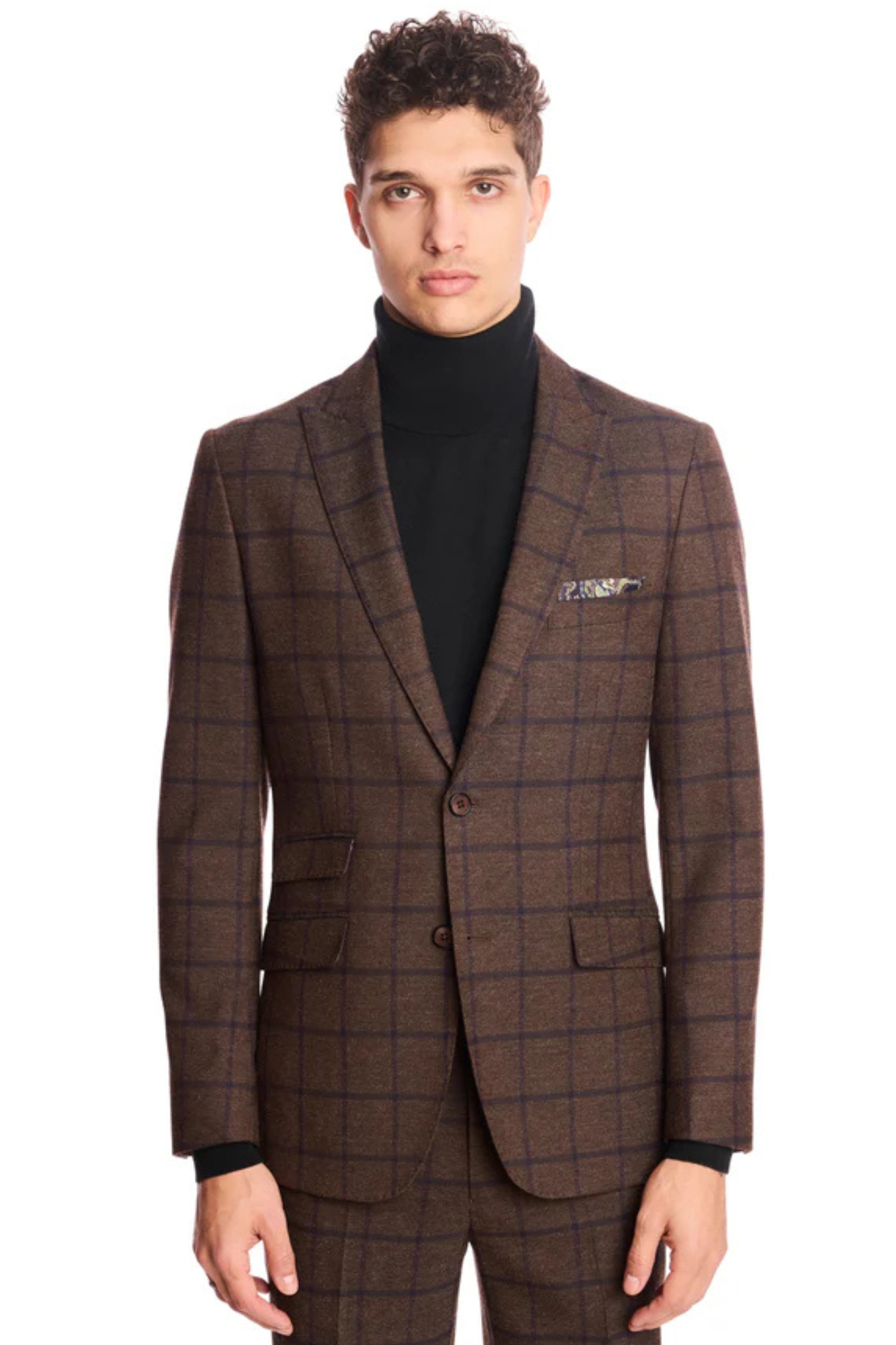 Ashton Peak Jacket - slim - Brown & Violet Windowpane