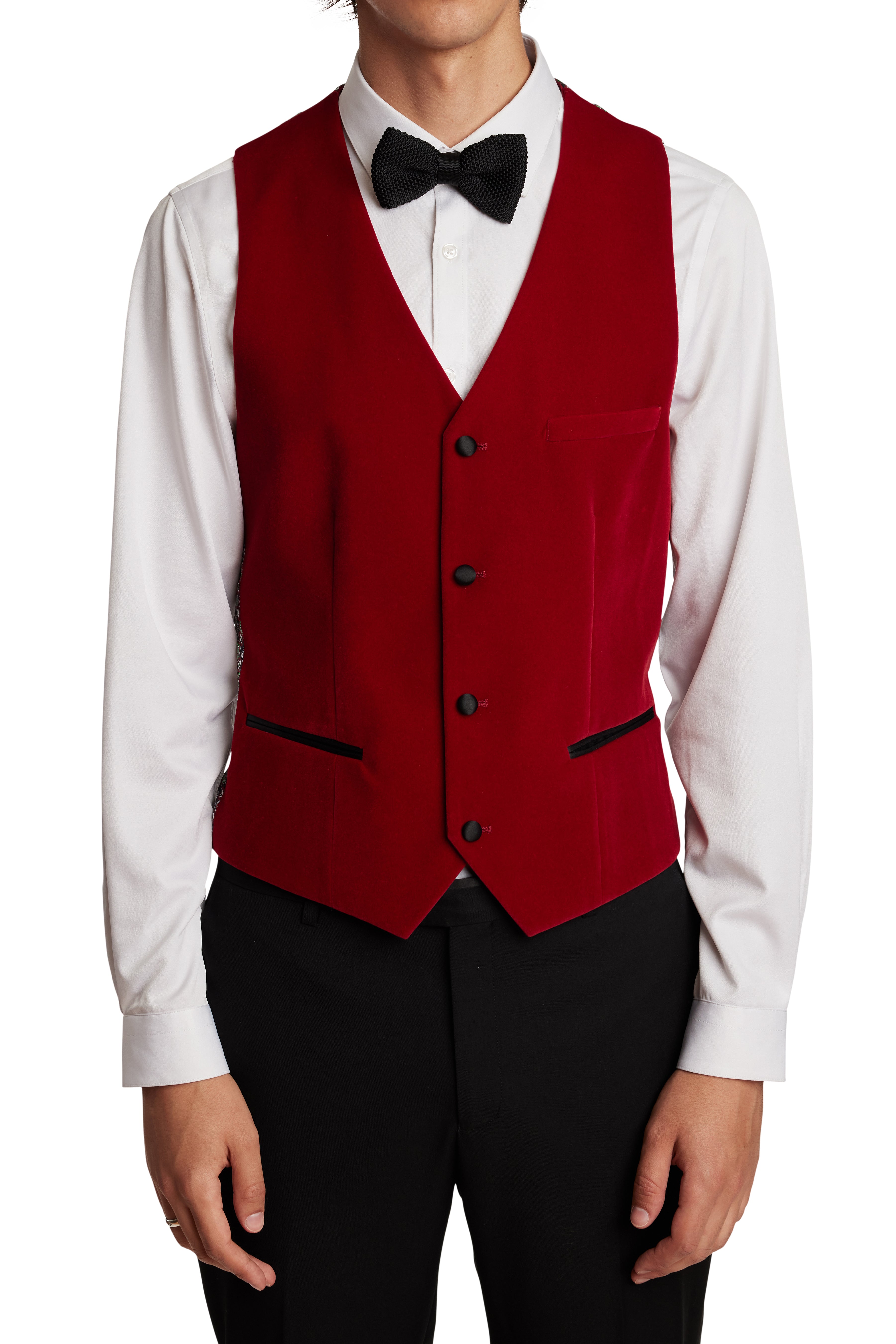 Chatsworth Tux Vest - slim - Scarlet Satin