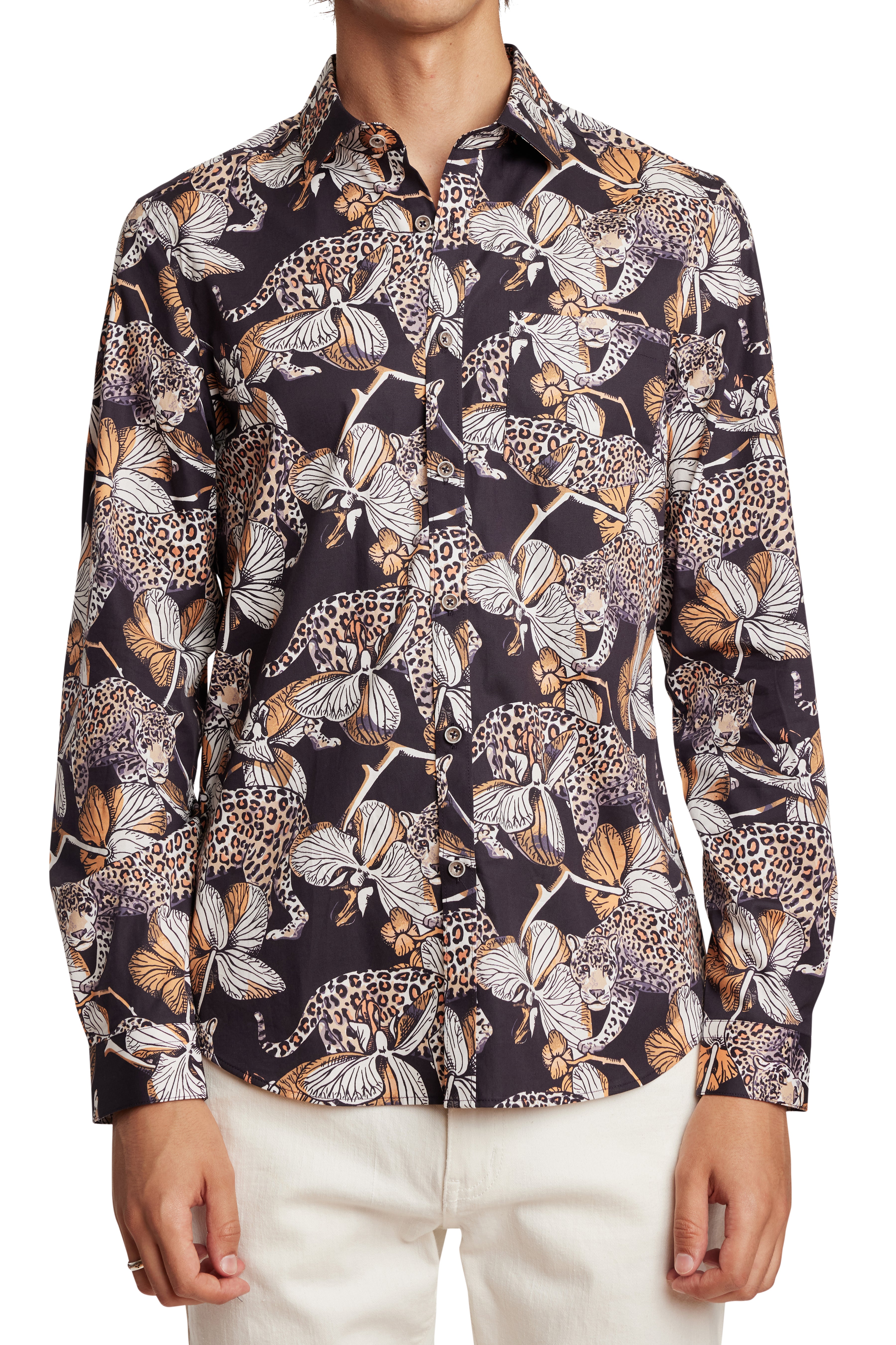 Samuel Spread Collar Shirt - Leopards