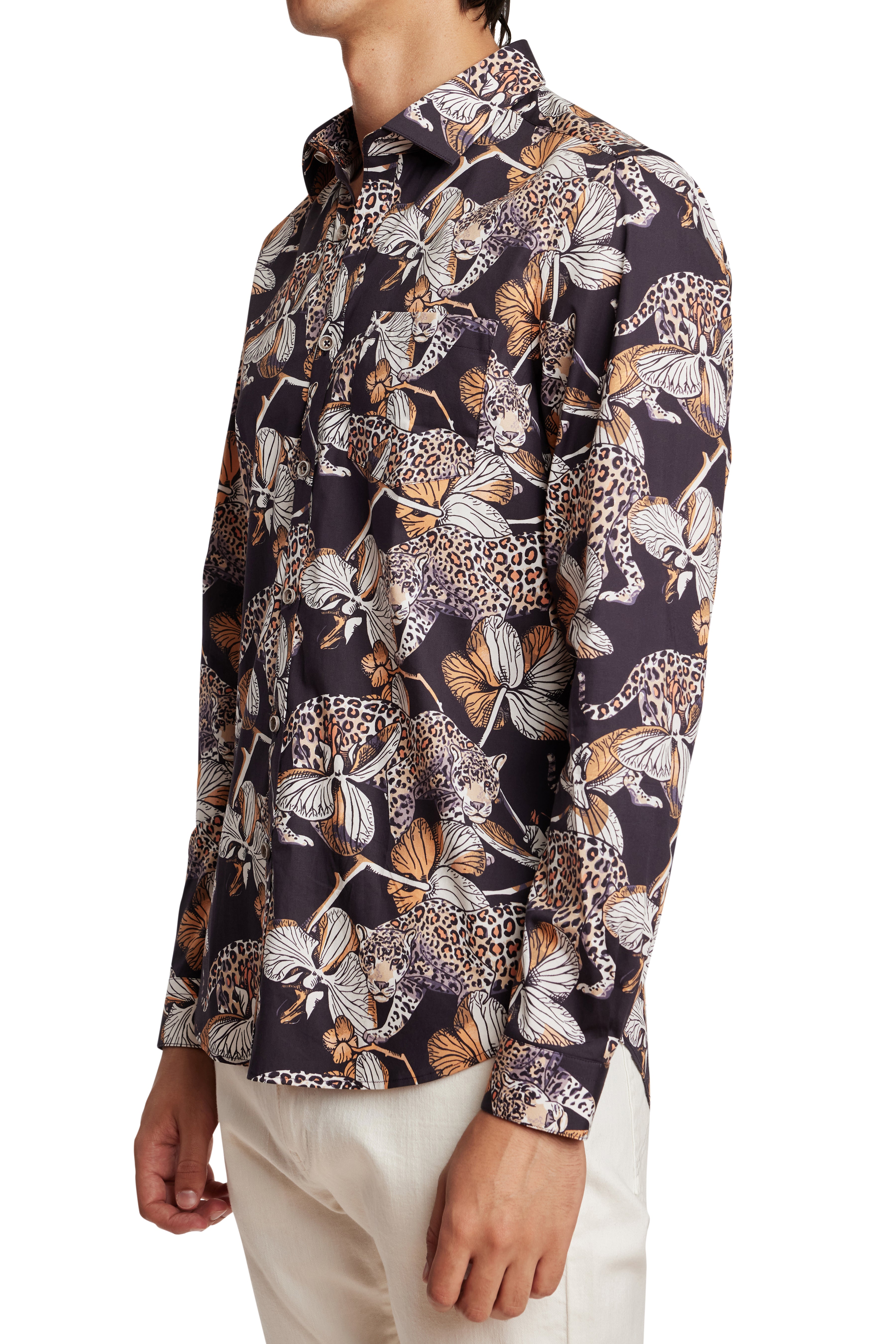 Samuel Spread Collar Shirt - Leopards