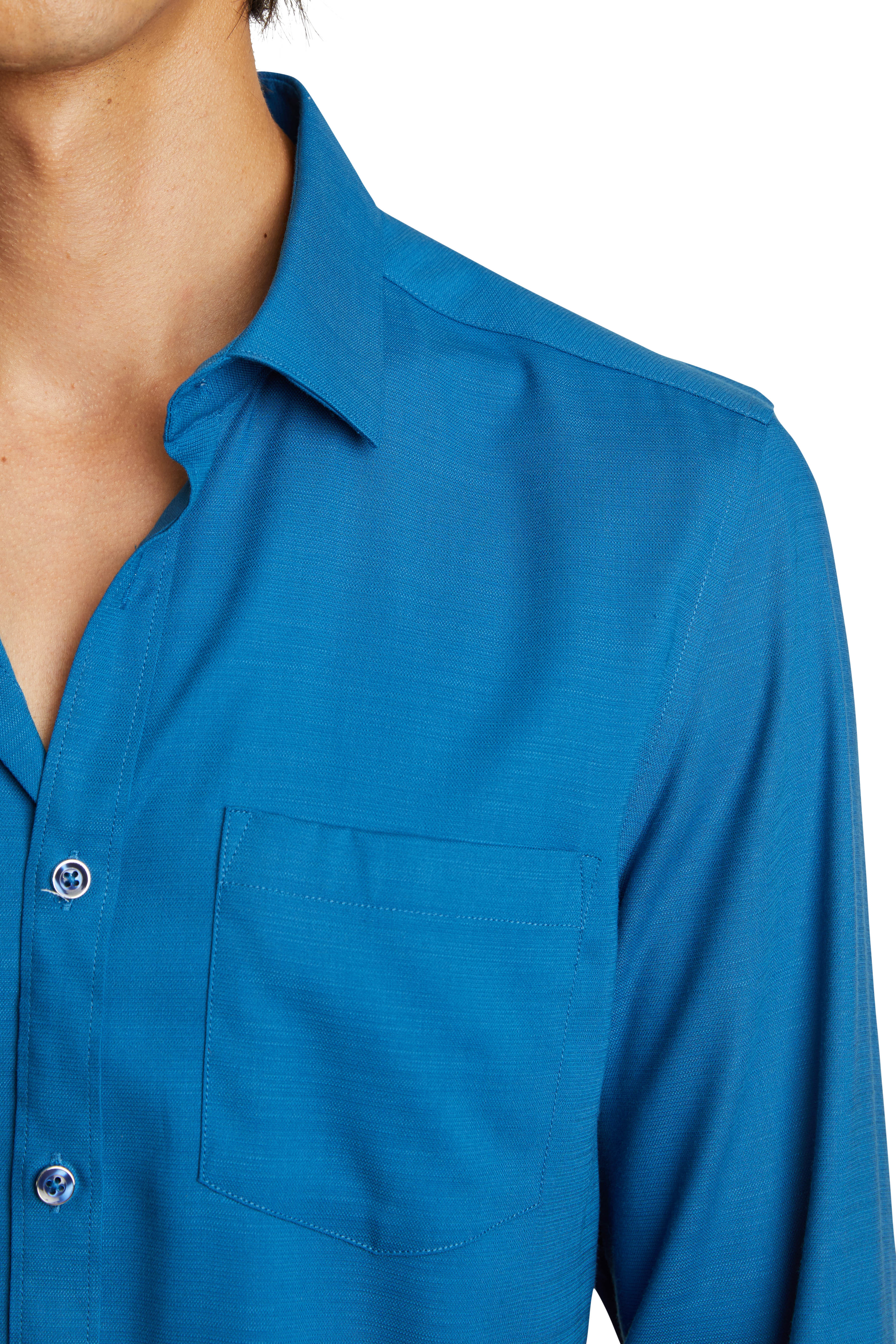 Samuel Spread Collar Shirt - Deep Turq