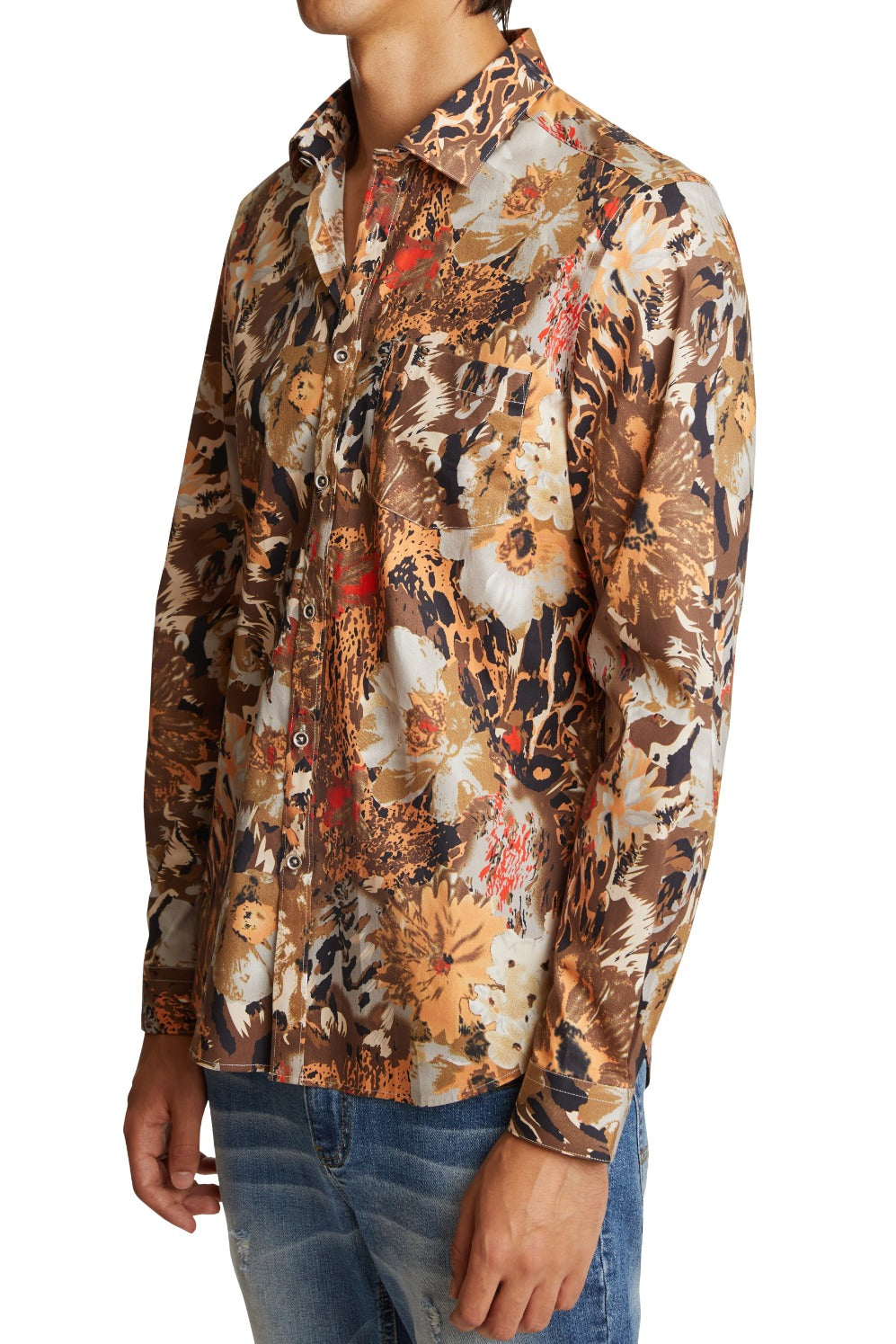 Samuel Spread Collar Shirt - Fall Blaze