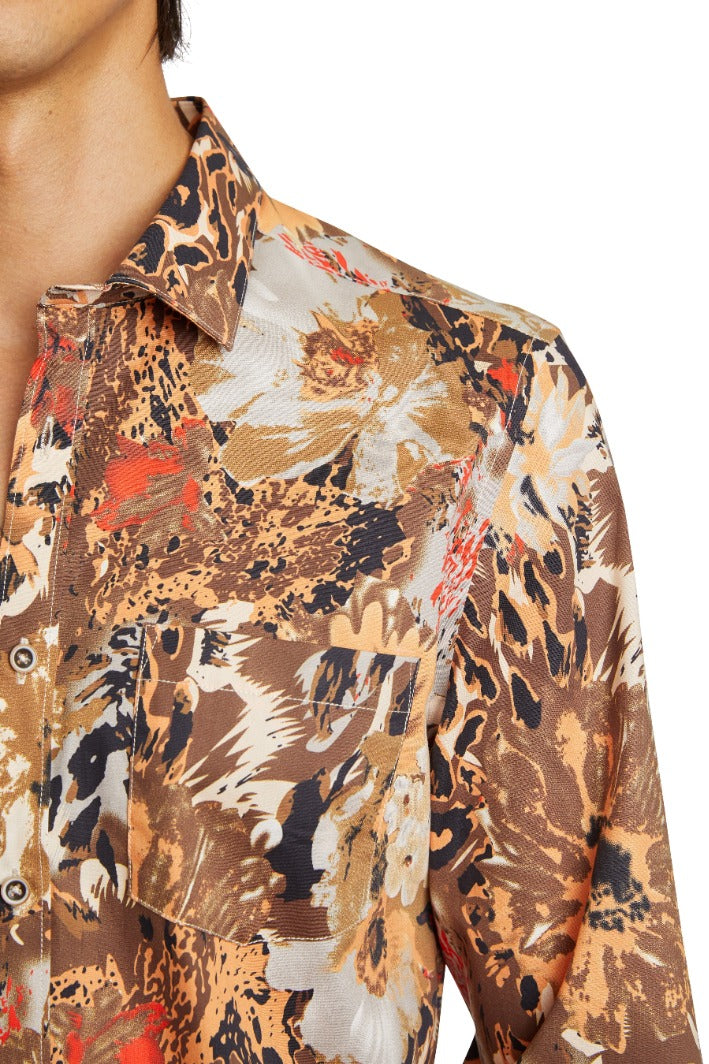 Samuel Spread Collar Shirt - Fall Blaze