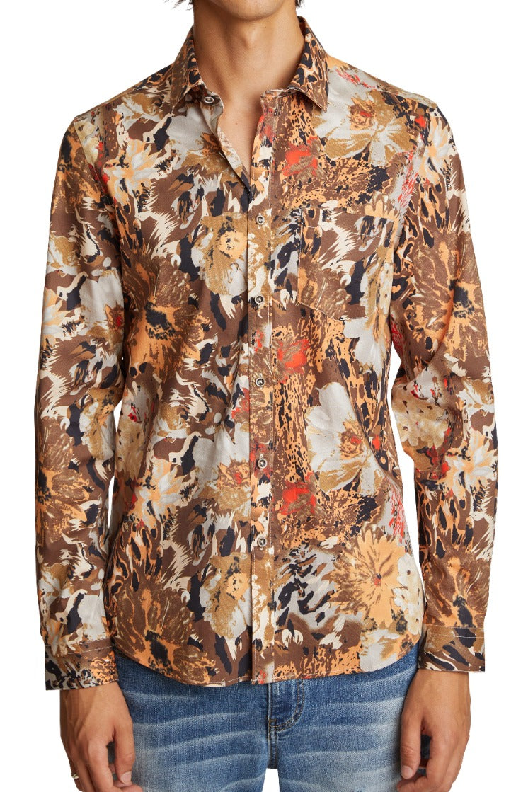 Samuel Spread Collar Shirt - Fall Blaze