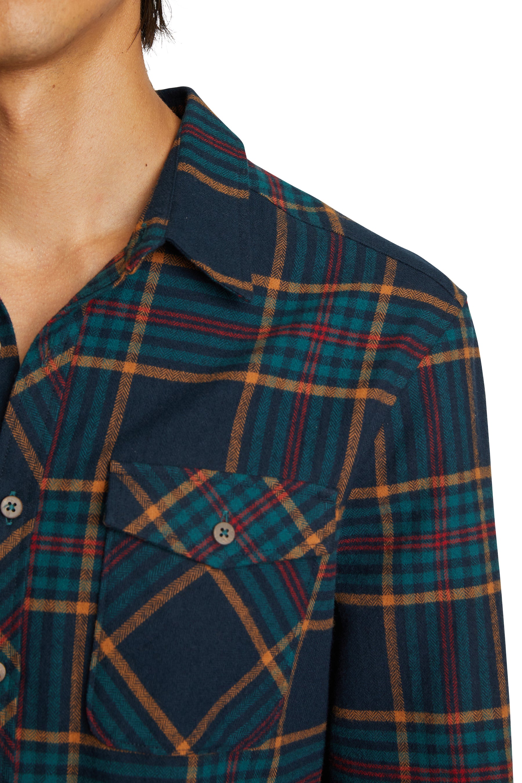 Rebellion Western Flannel Shirt - Teal Gold