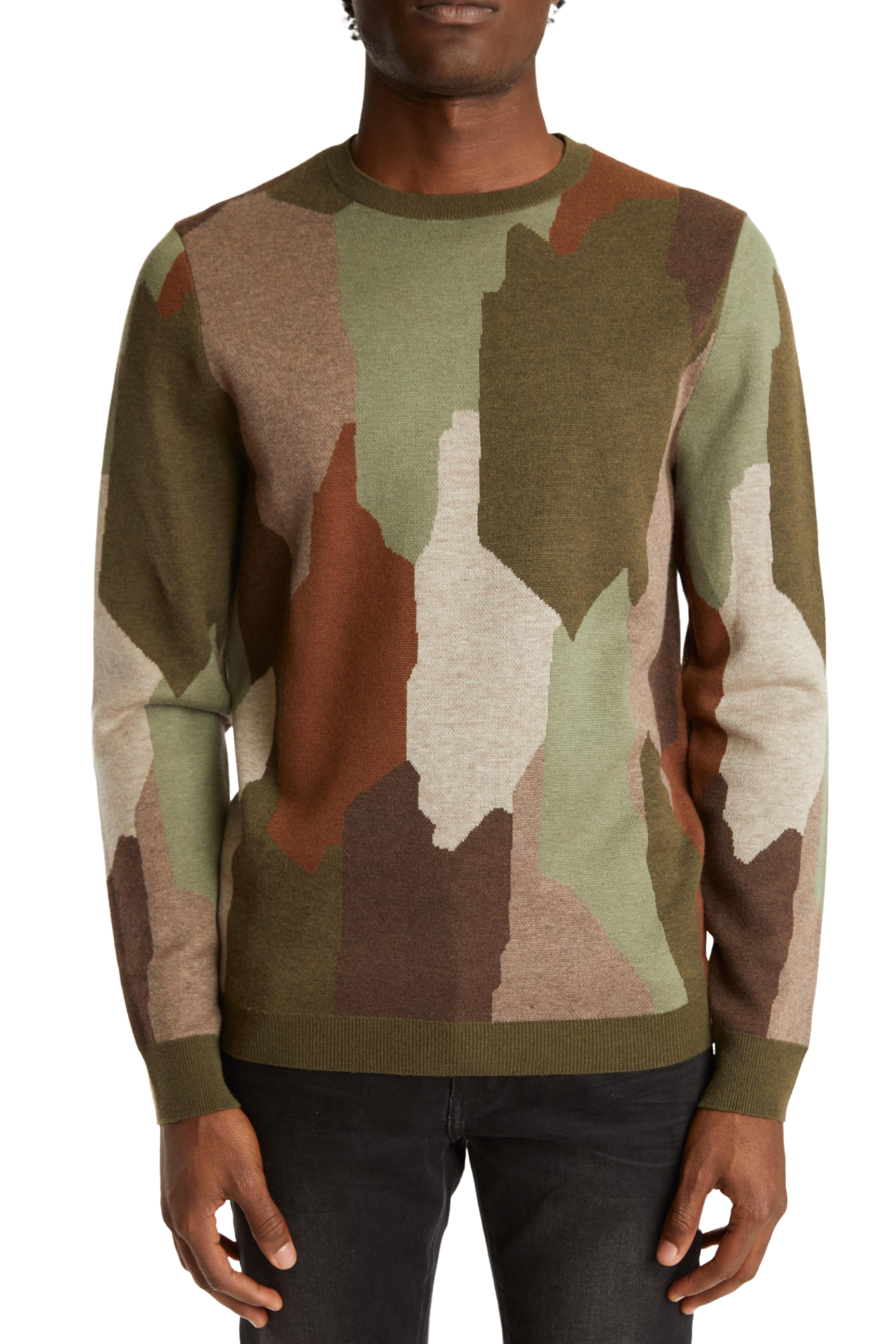 Abstract Camo Crew Sweater - Camo