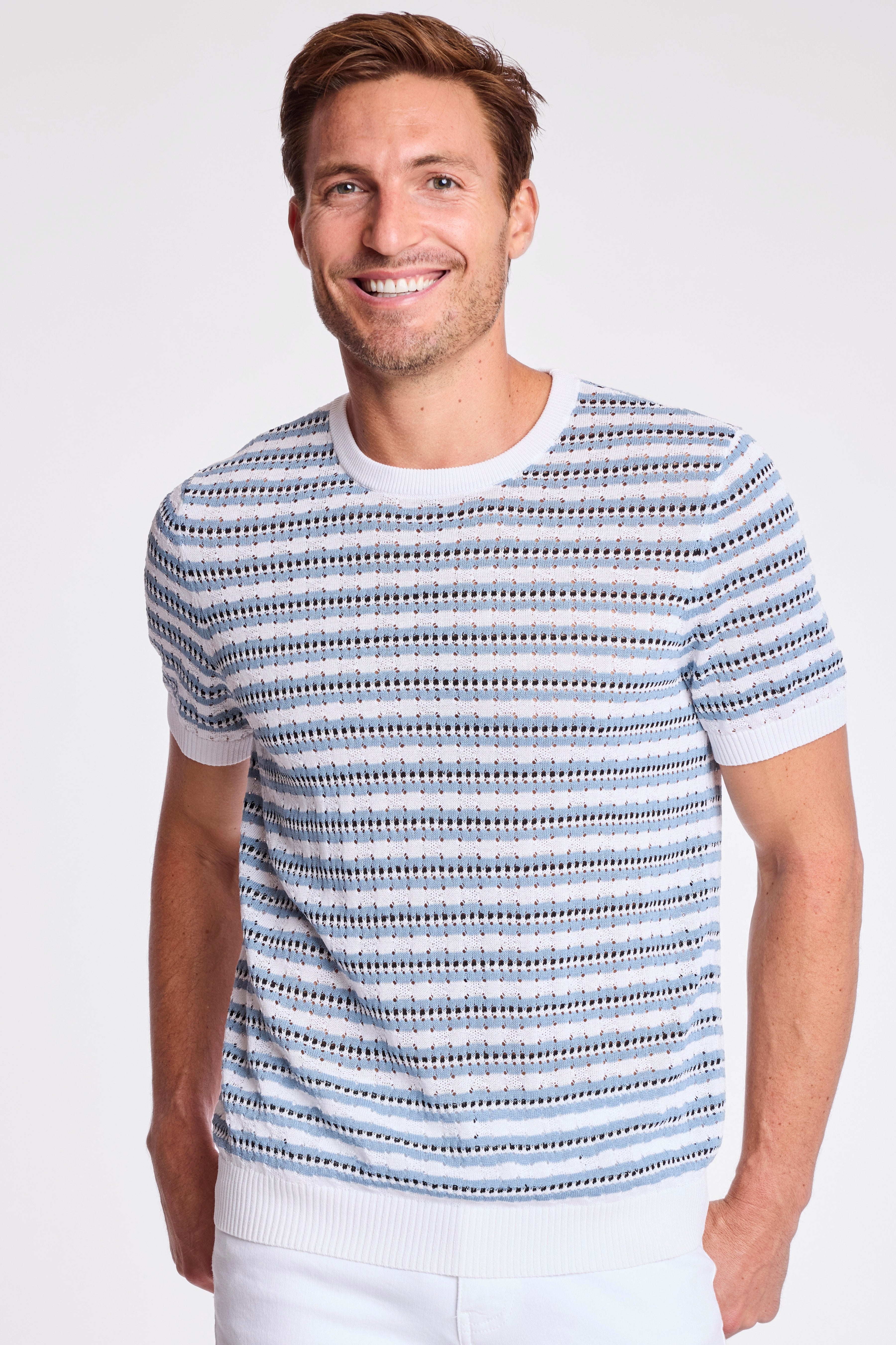 Crewneck - Dusty Blue Stripes