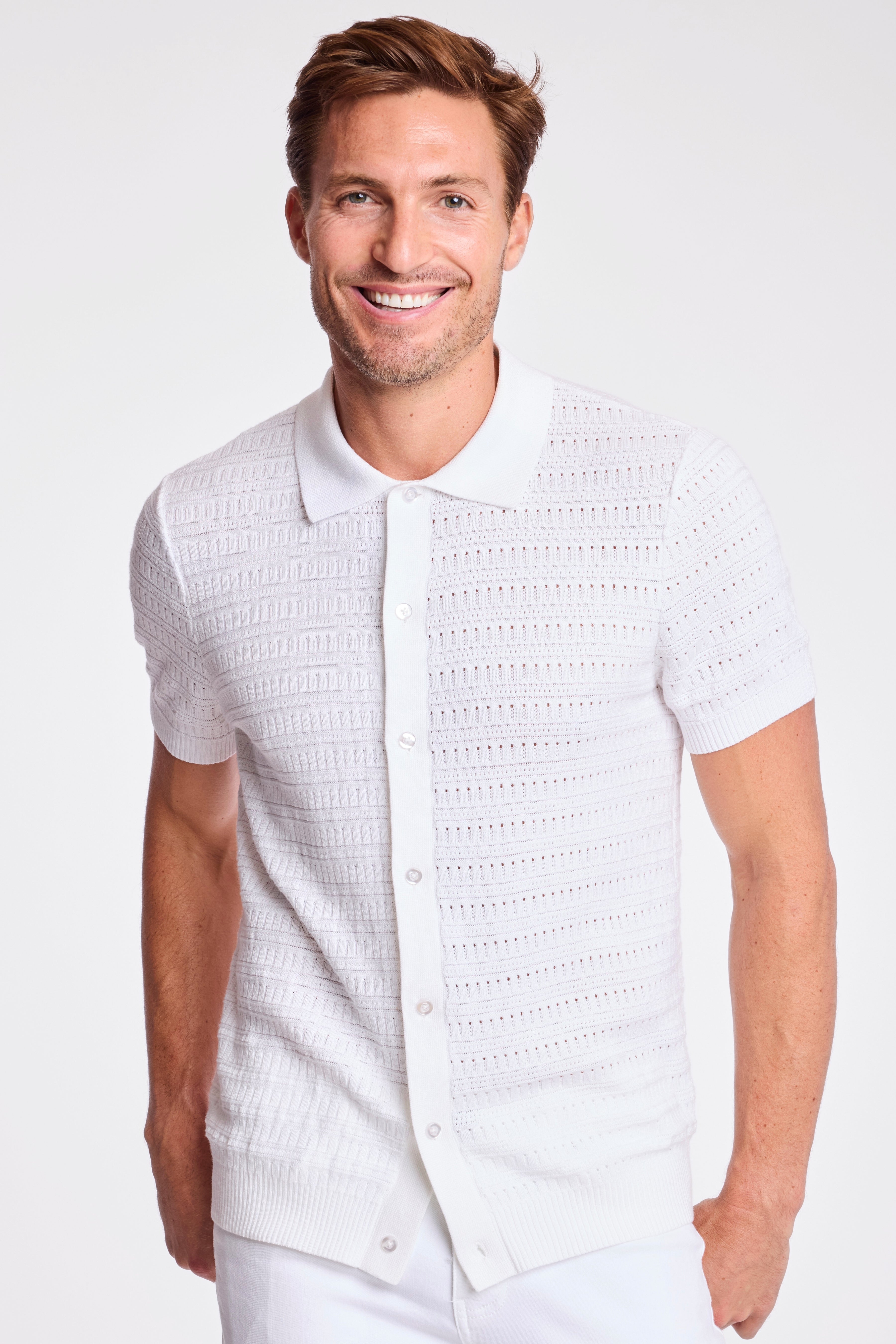 Full Placket Polo - White Lotus
