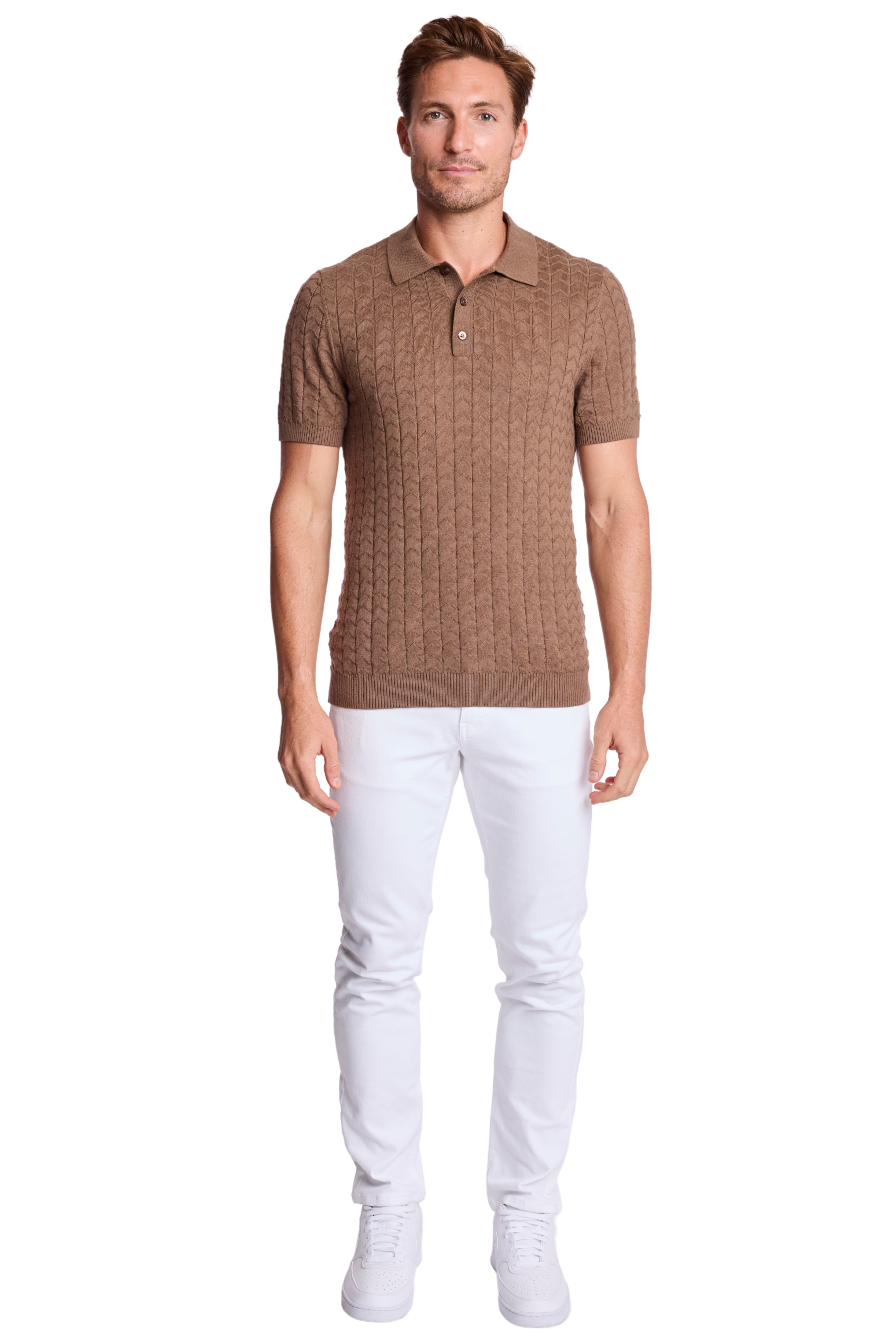 3 Button Polo - Maple Bacon