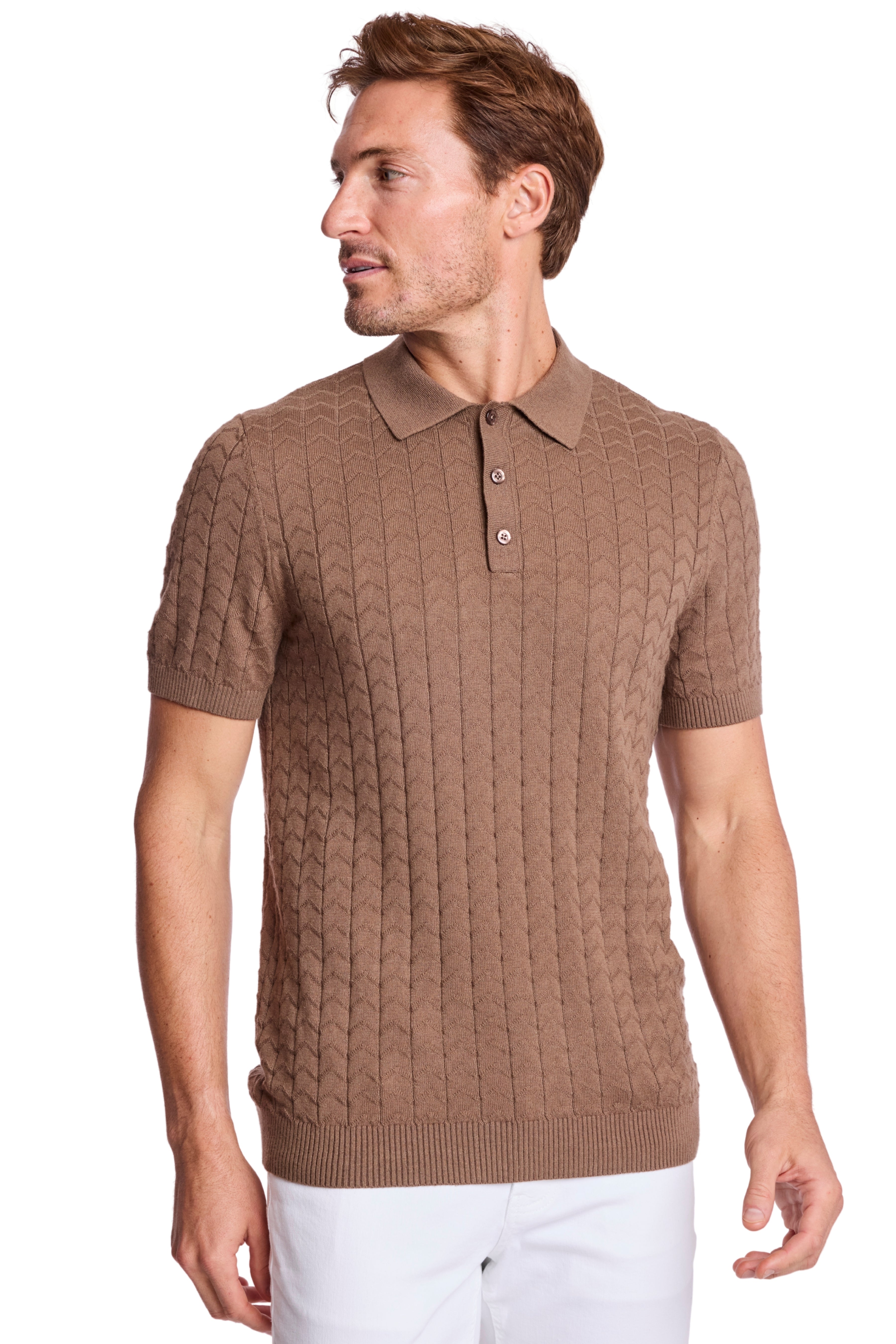 3 Button Polo - Maple Bacon
