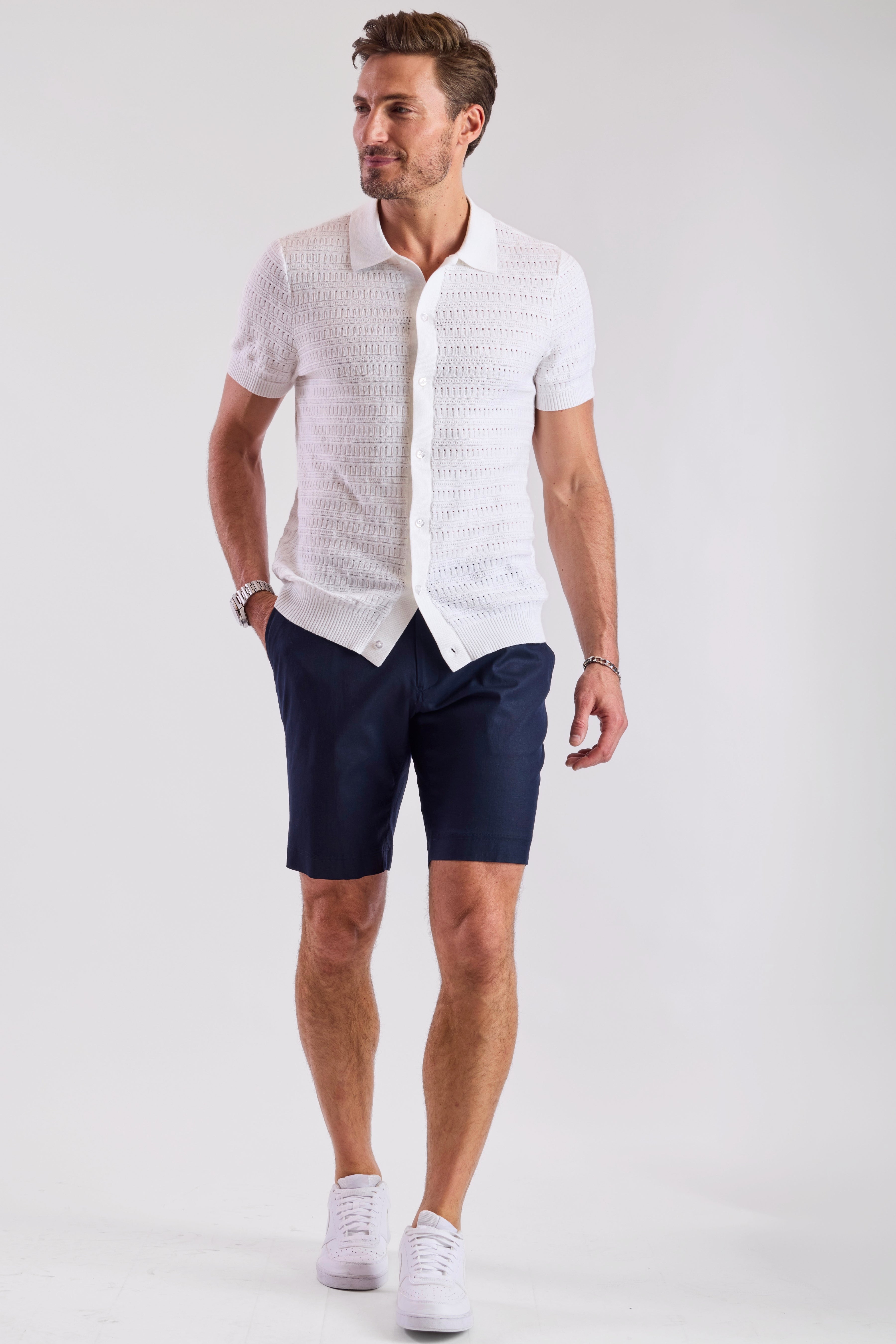 Felix Shorts - slim - Crisp Navy Linen