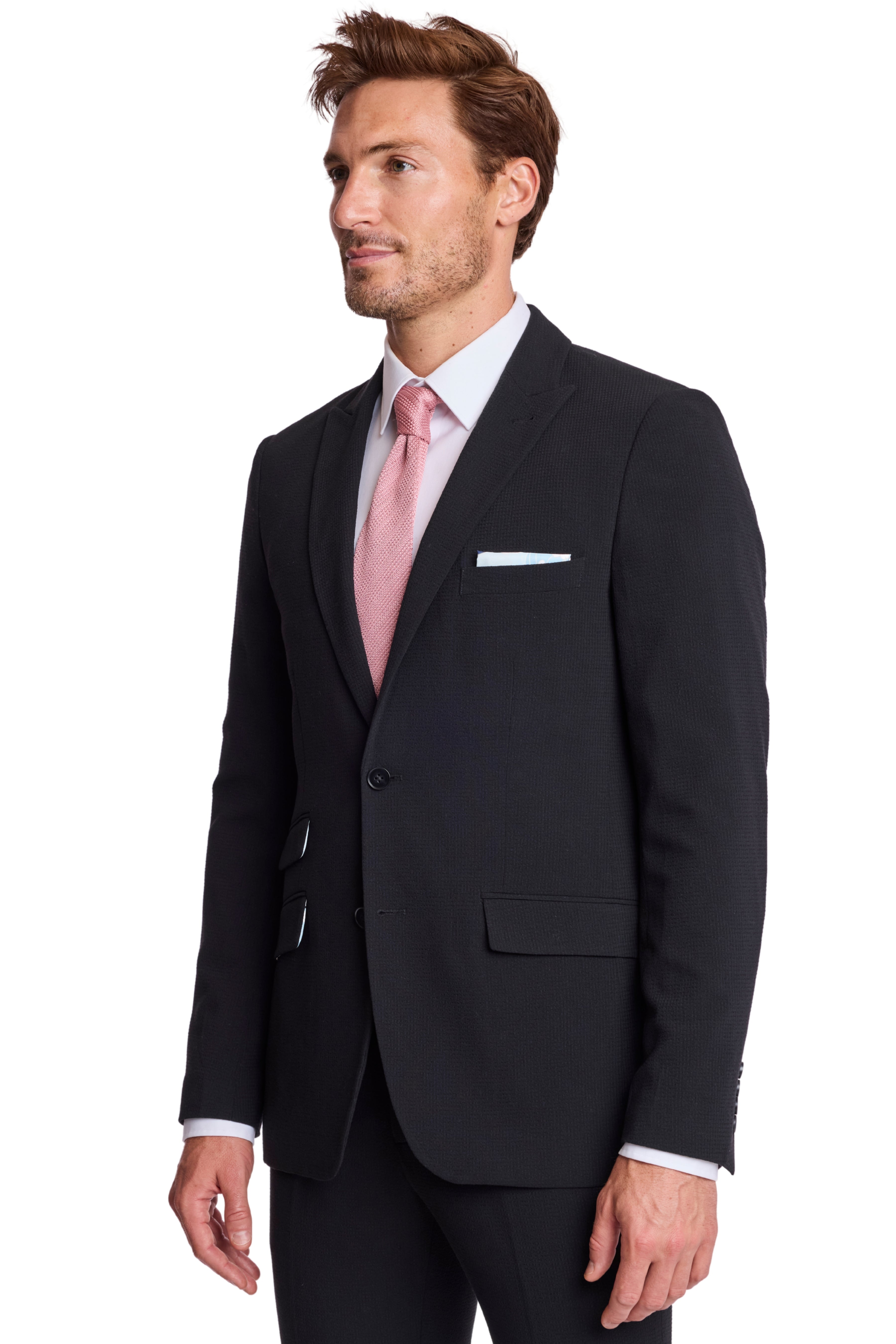 Ashton Peak Jacket - slim - Black on Black Seersucker