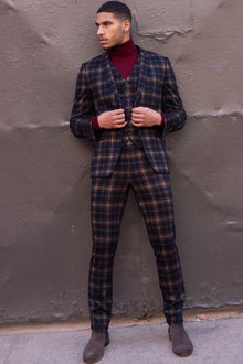  Ashton Peak Jacket - slim - Navy Tan Pumpkin