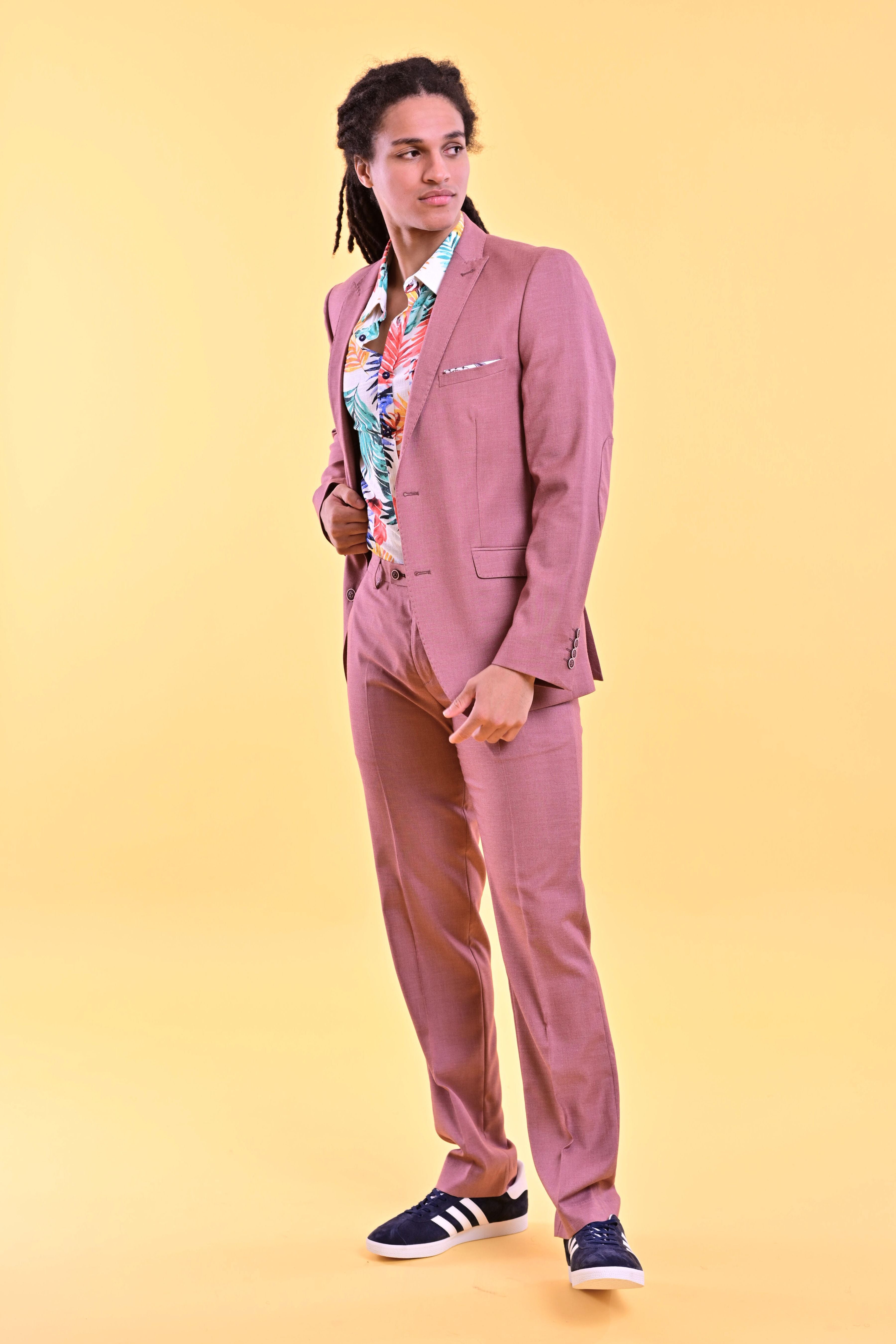 Ashton Peak Jacket slim Dusted Pink Paisley & Gray