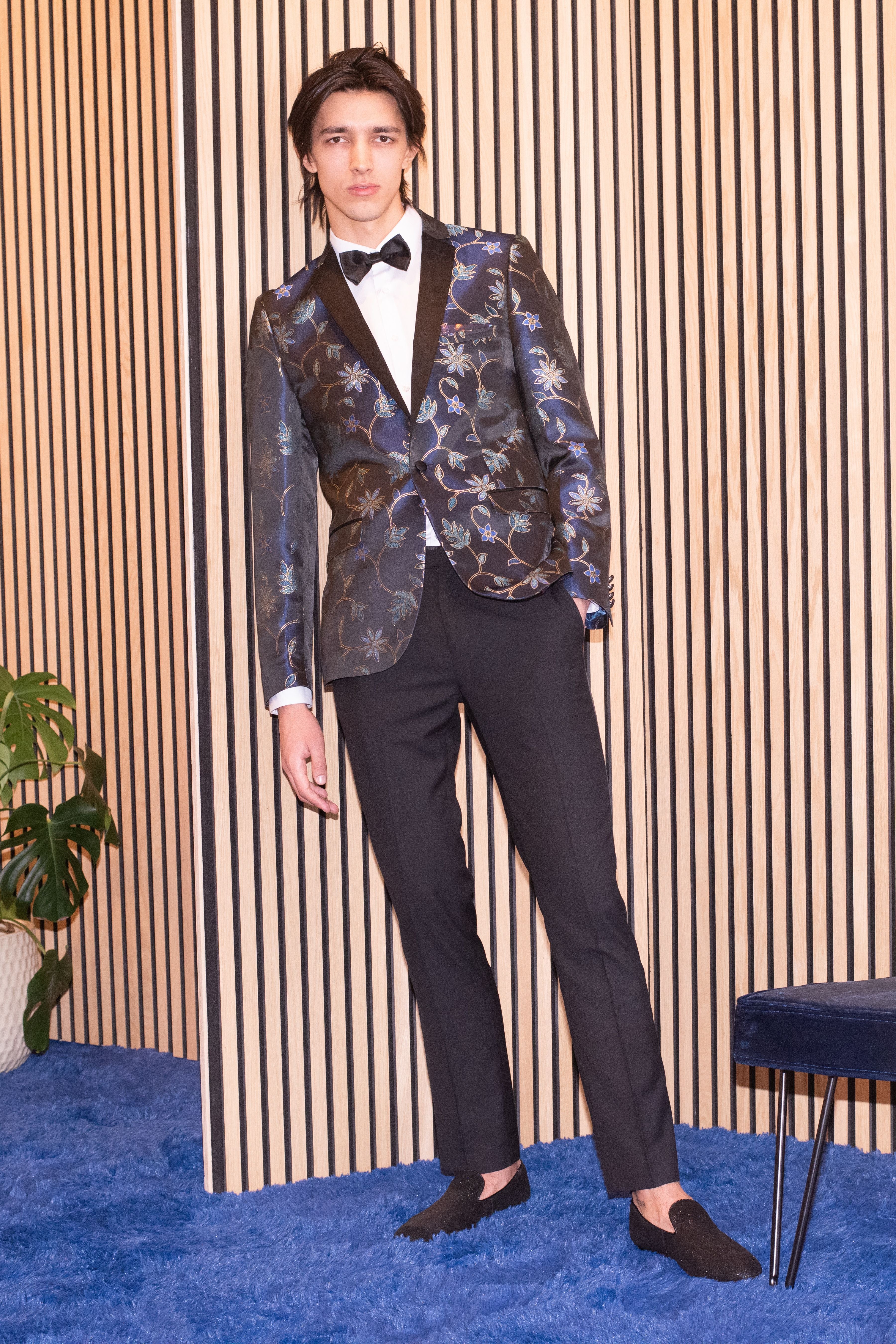 Osborne Notch Tux Jacket - slim - Blue Gold Floral