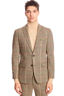  Ashton Peak Jacket - slim - Green Multi Houndstooth