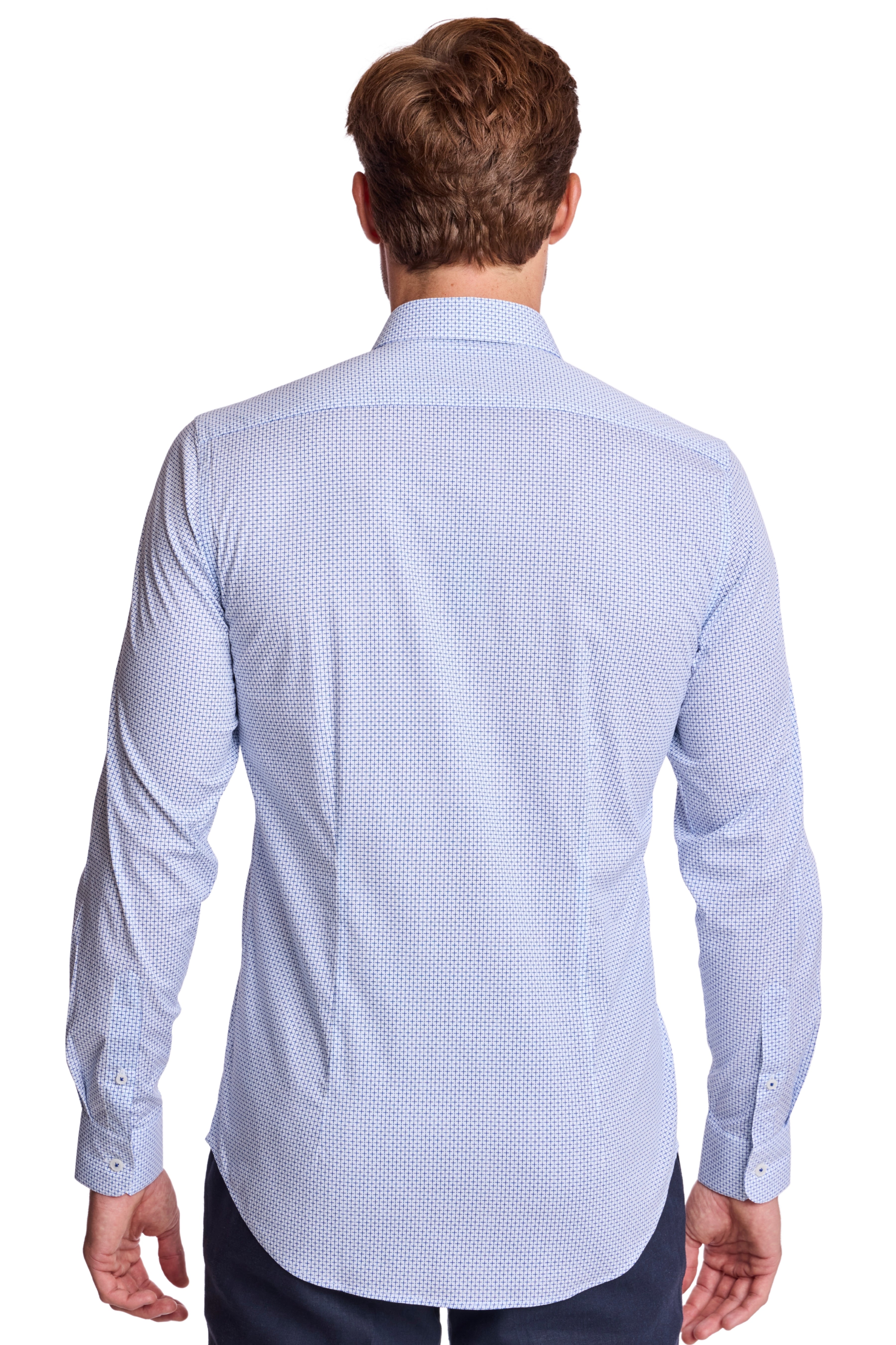 Modern Fit - Parker Pointed Collar Shirt - Blue White Xs