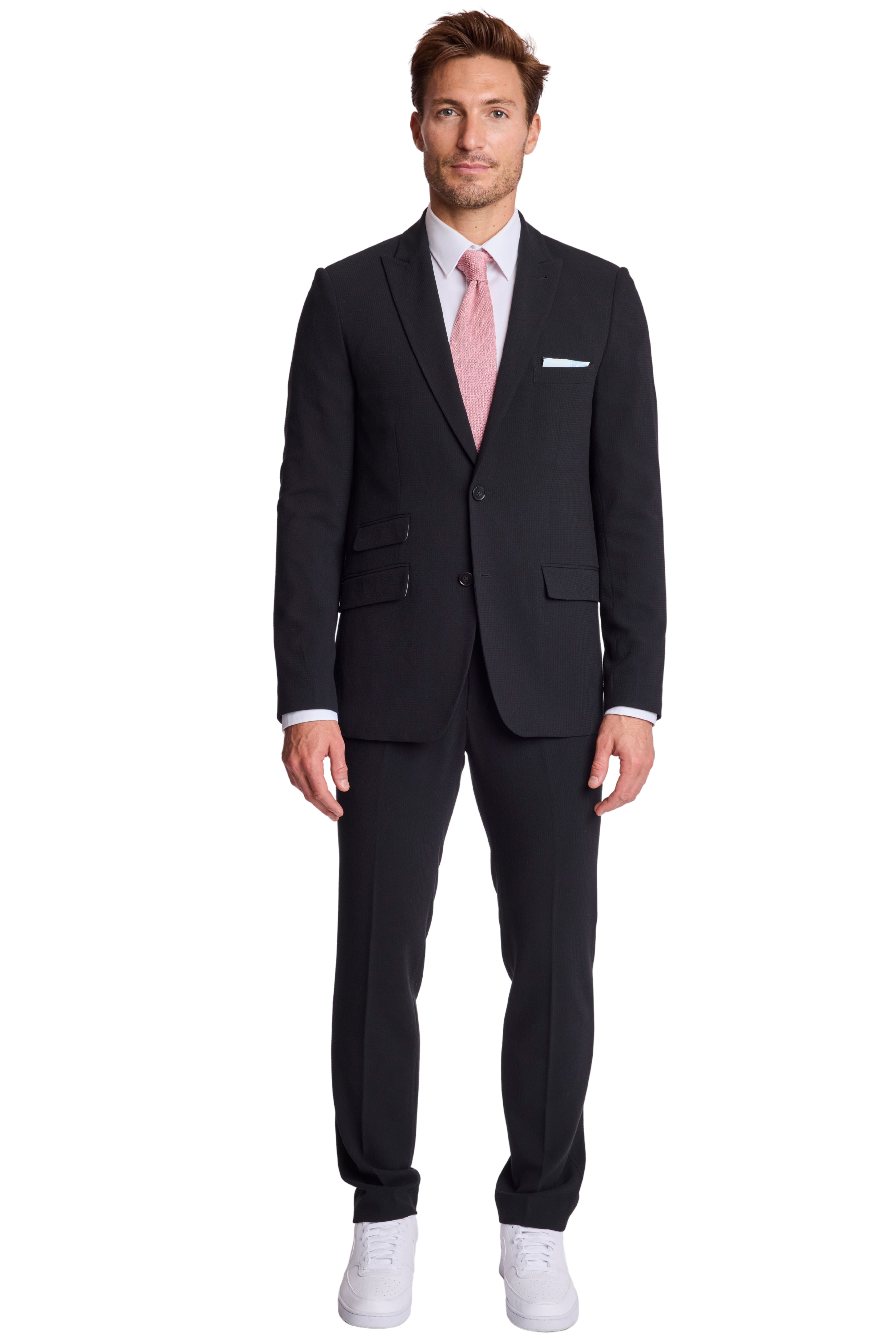 Ashton Peak Jacket - slim - Black on Black Seersucker