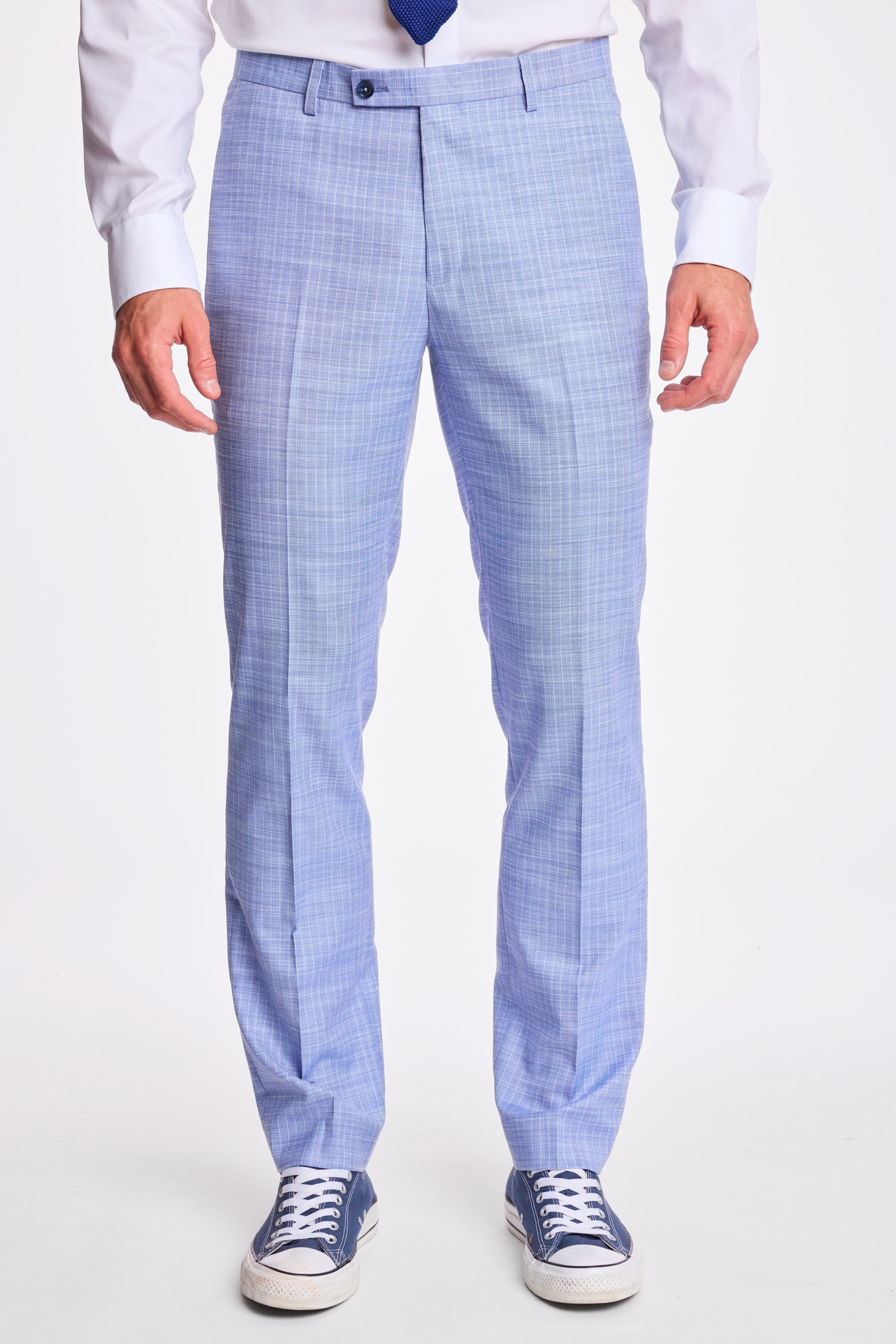 Downing Pants - slim - Blue White Pinstripe