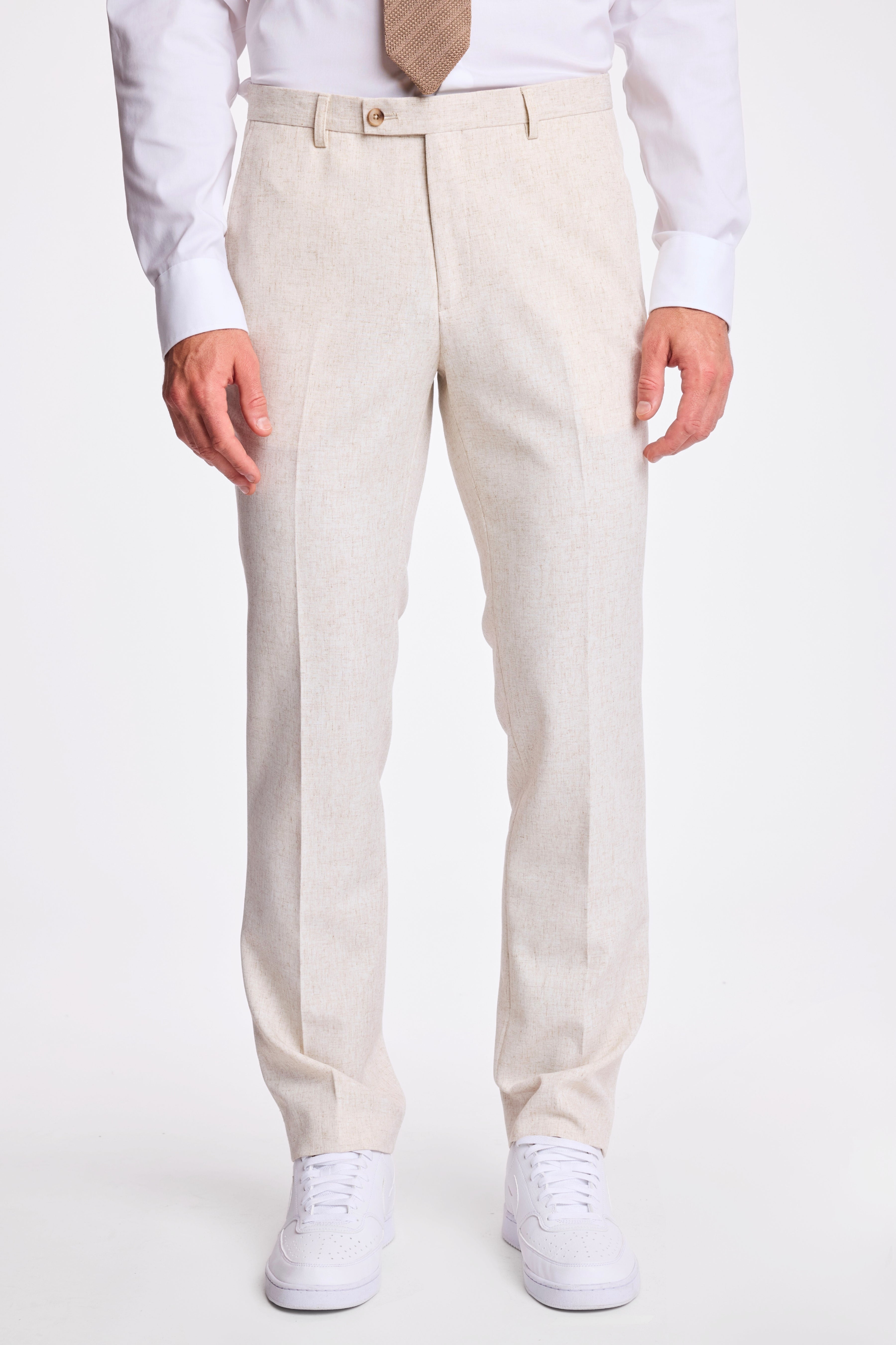 Downing Pants - slim - Oat Linen Blend
