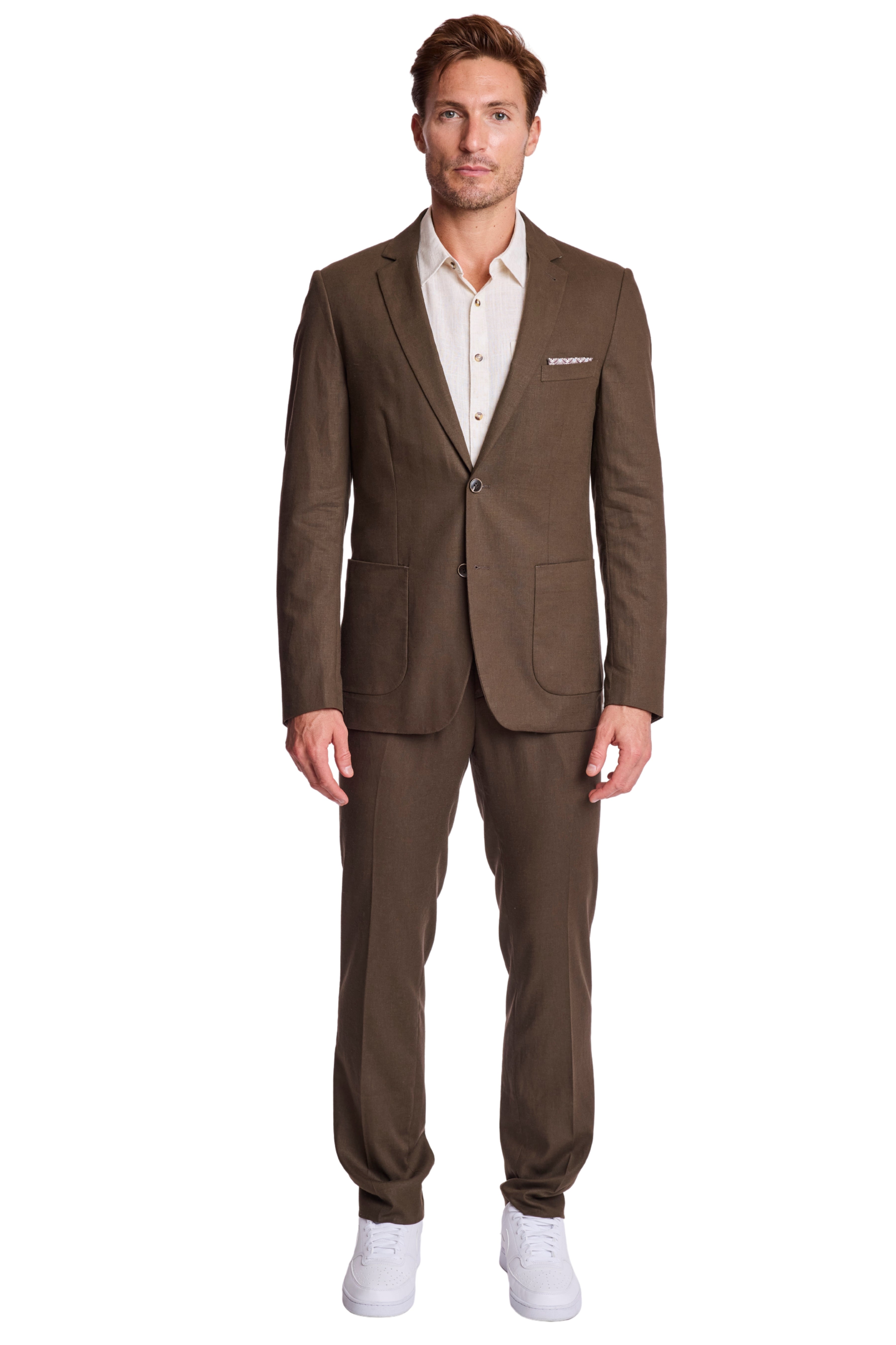 Downing Pants - slim - Ganache Dark Brown Linen