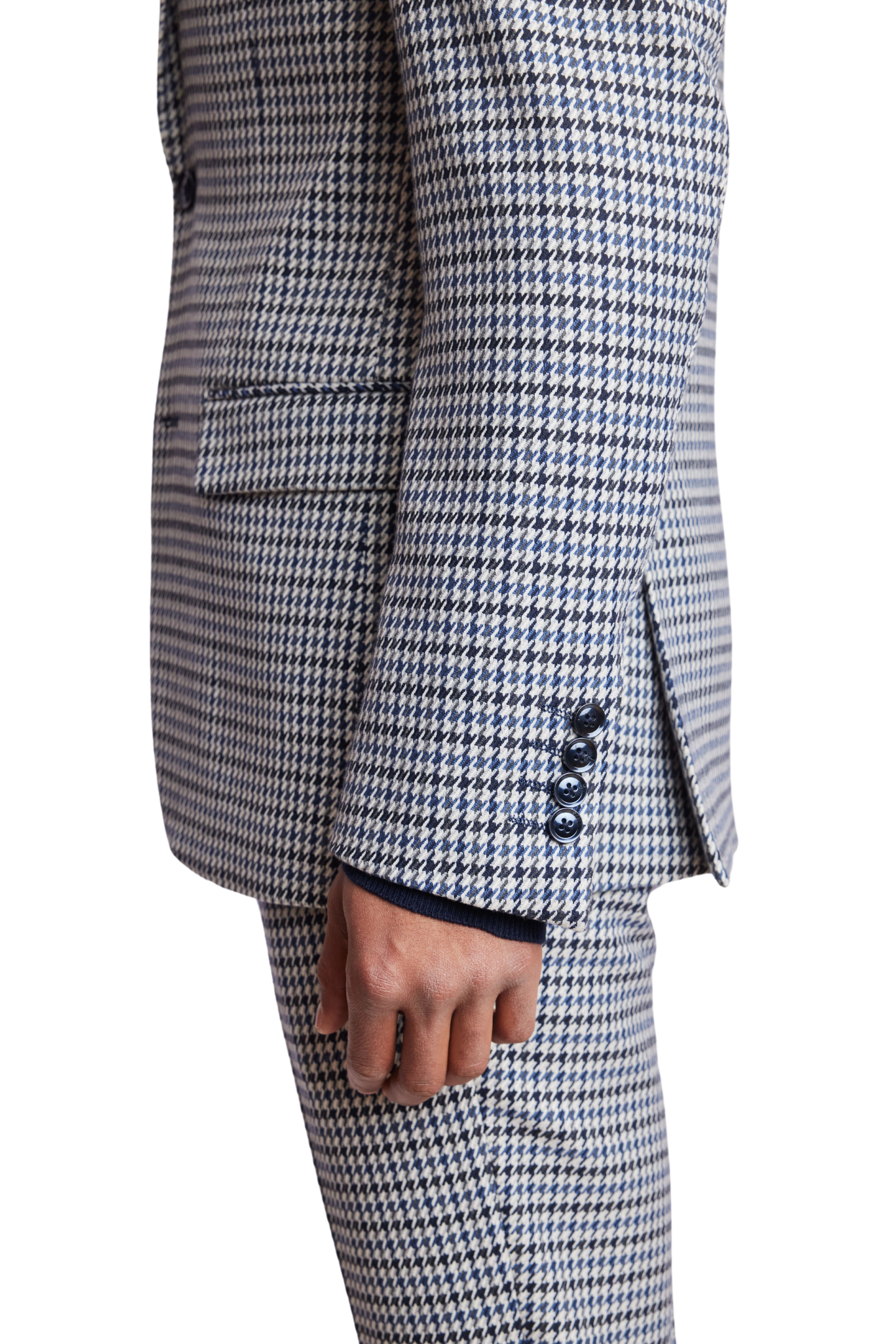 Ashton Peak Jacket - slim - Blue White Houndstooth