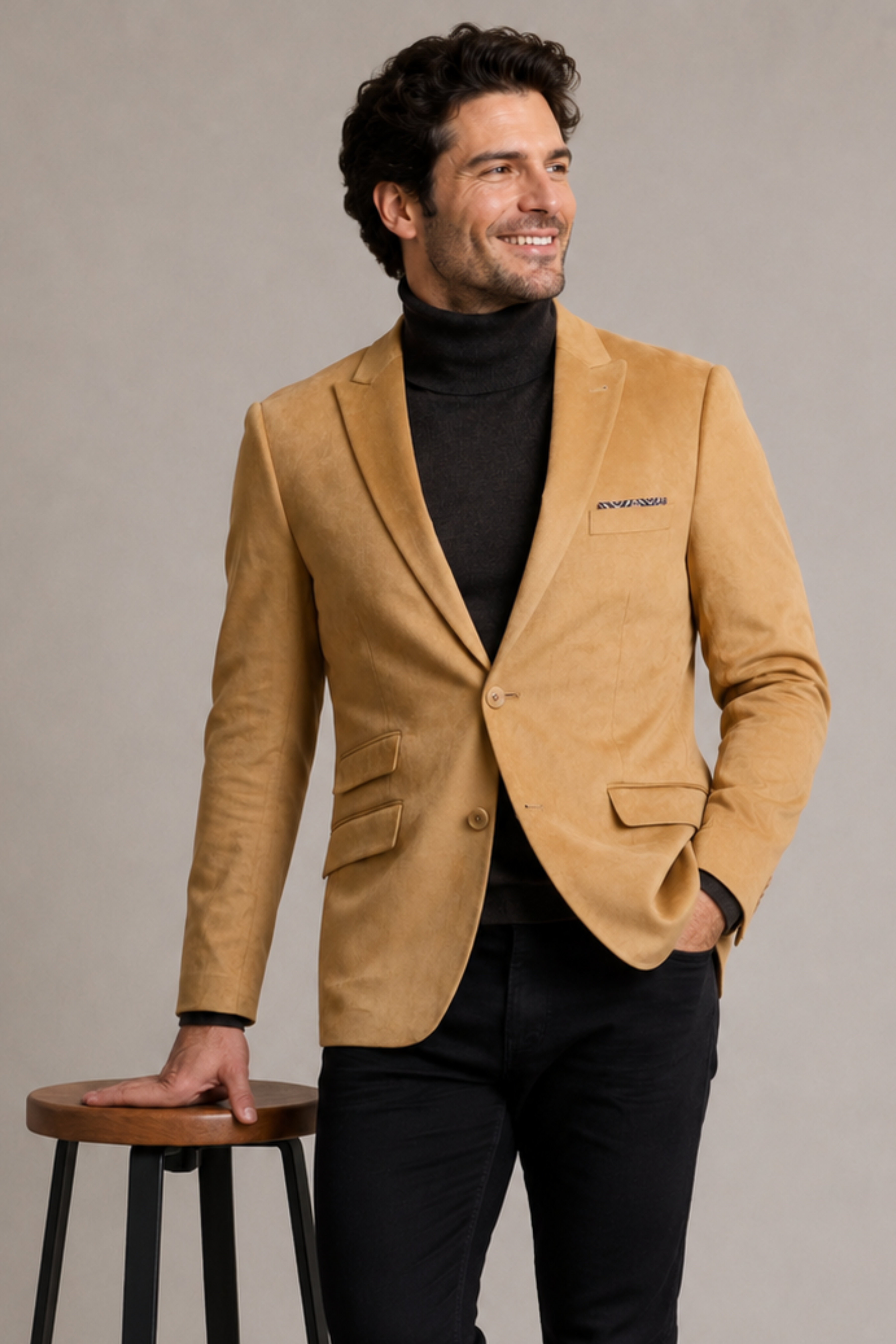 Ashton Peak Sportswear Blazer - Desert Tan Microsuede