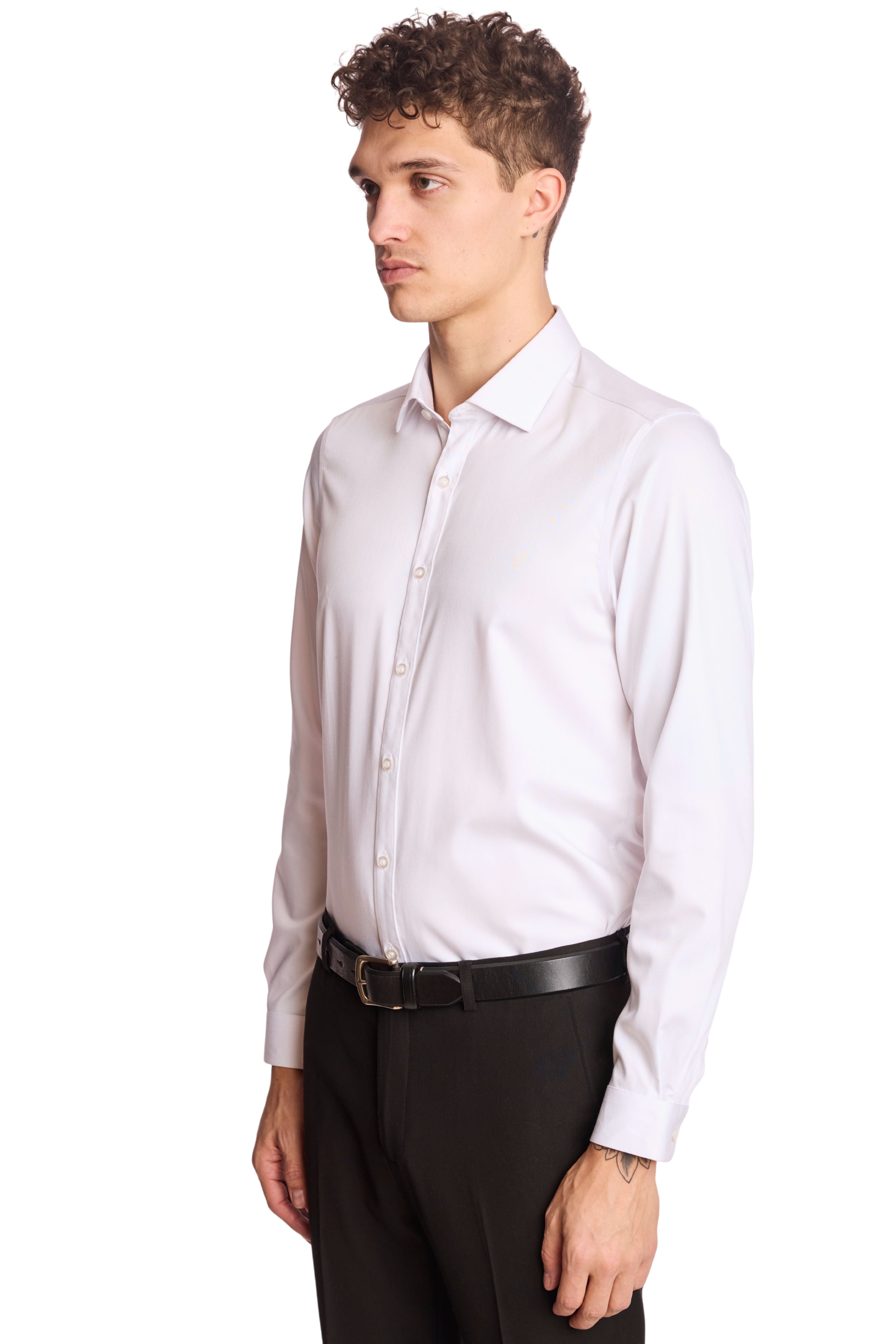 Samuel Spread Collar Shirt - All White