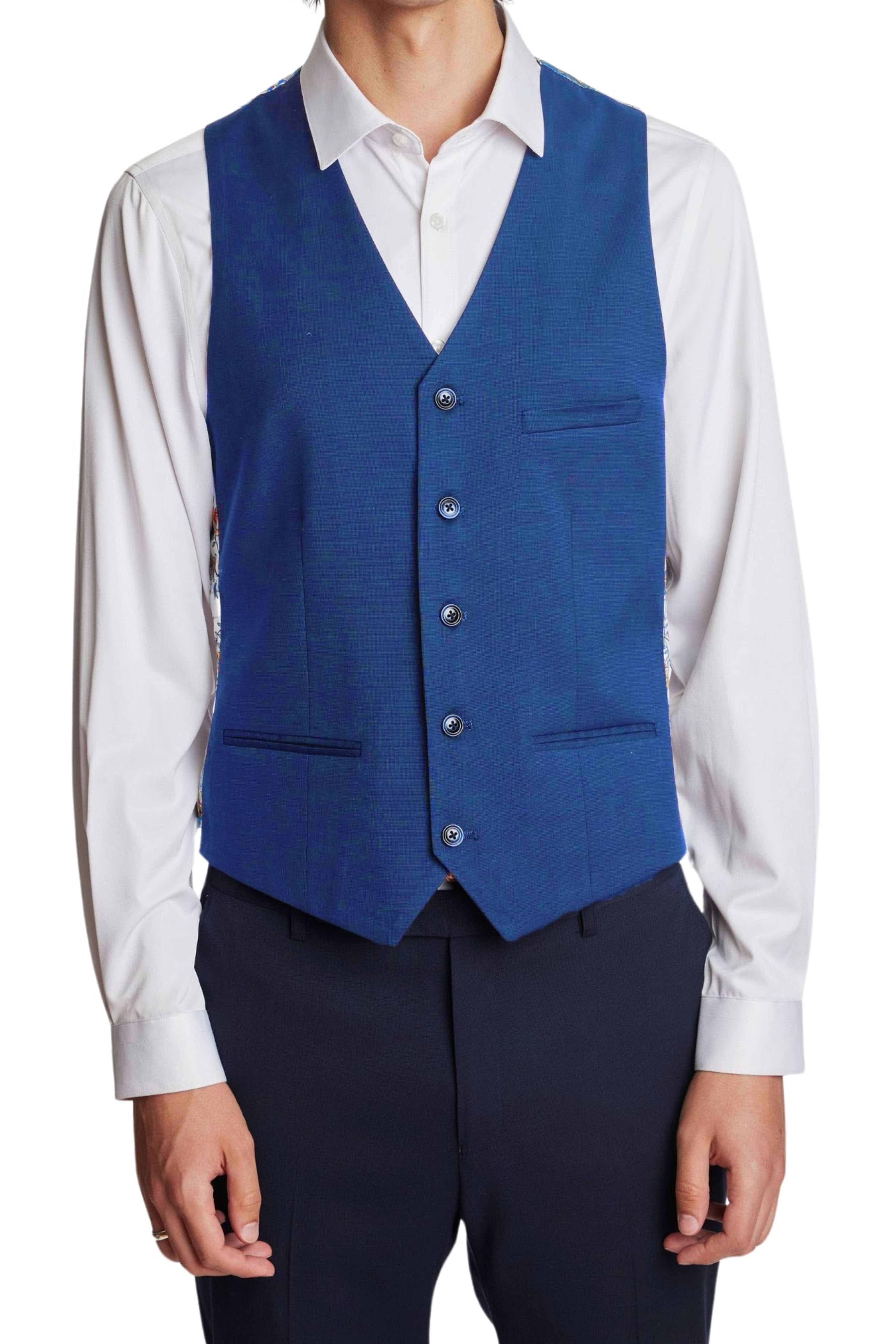 Regular Fit 5 Buttons Vest (Black) V-PP main image 1
