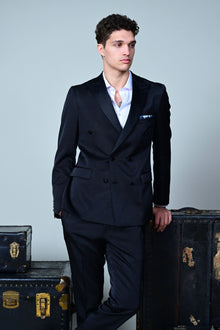  Soho DB Peak Tux Jacket - slim - Black on Black
